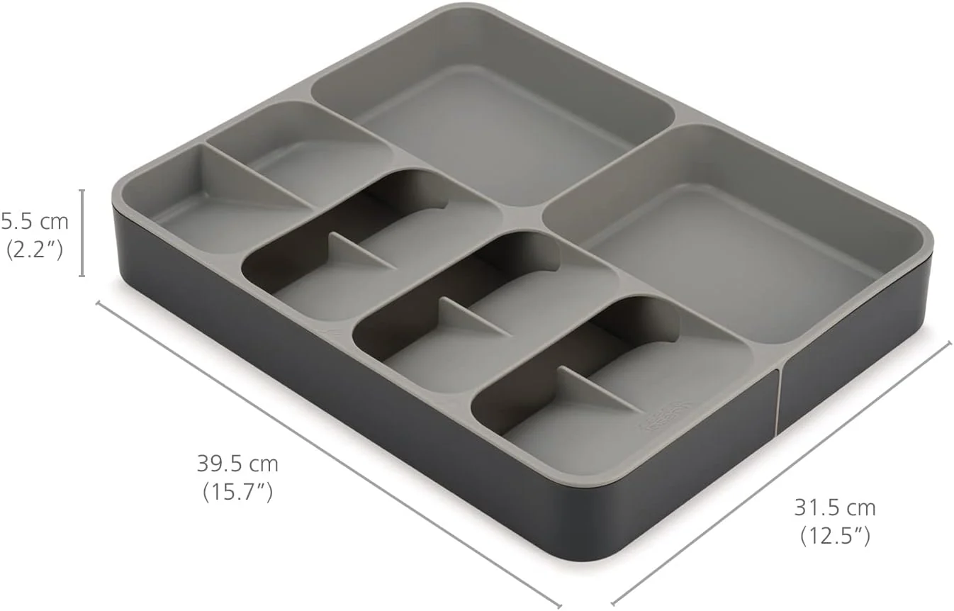 NEW - Joseph Joseph DrawerStore Kitchen Drawer Organizer Tray for Silverware Cutlery Utensils and Gadgets, Expandable, Gray - Retail $18 - Image 4