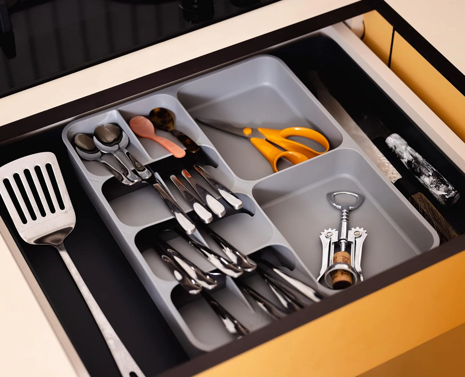 NEW - Joseph Joseph DrawerStore Kitchen Drawer Organizer Tray for Silverware Cutlery Utensils and Gadgets, Expandable, Gray - Retail $18 - Image 6
