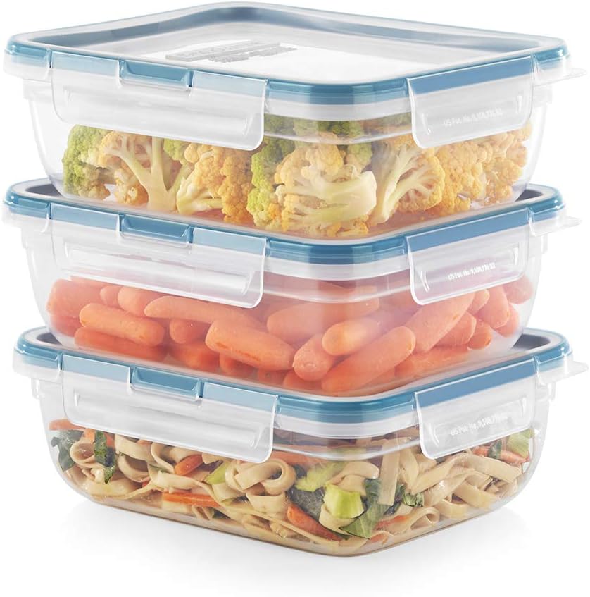 Snapware Total Solution 6-Pc Plastic Food Storage Containers Set with Lids, 8.5-Cup Rectangle Meal Prep Container, Non-Toxic, BPA-Free with 4 Locking Tabs, Microwave, Dishwasher, and Freezer Safe - Retail $23 - Image 3