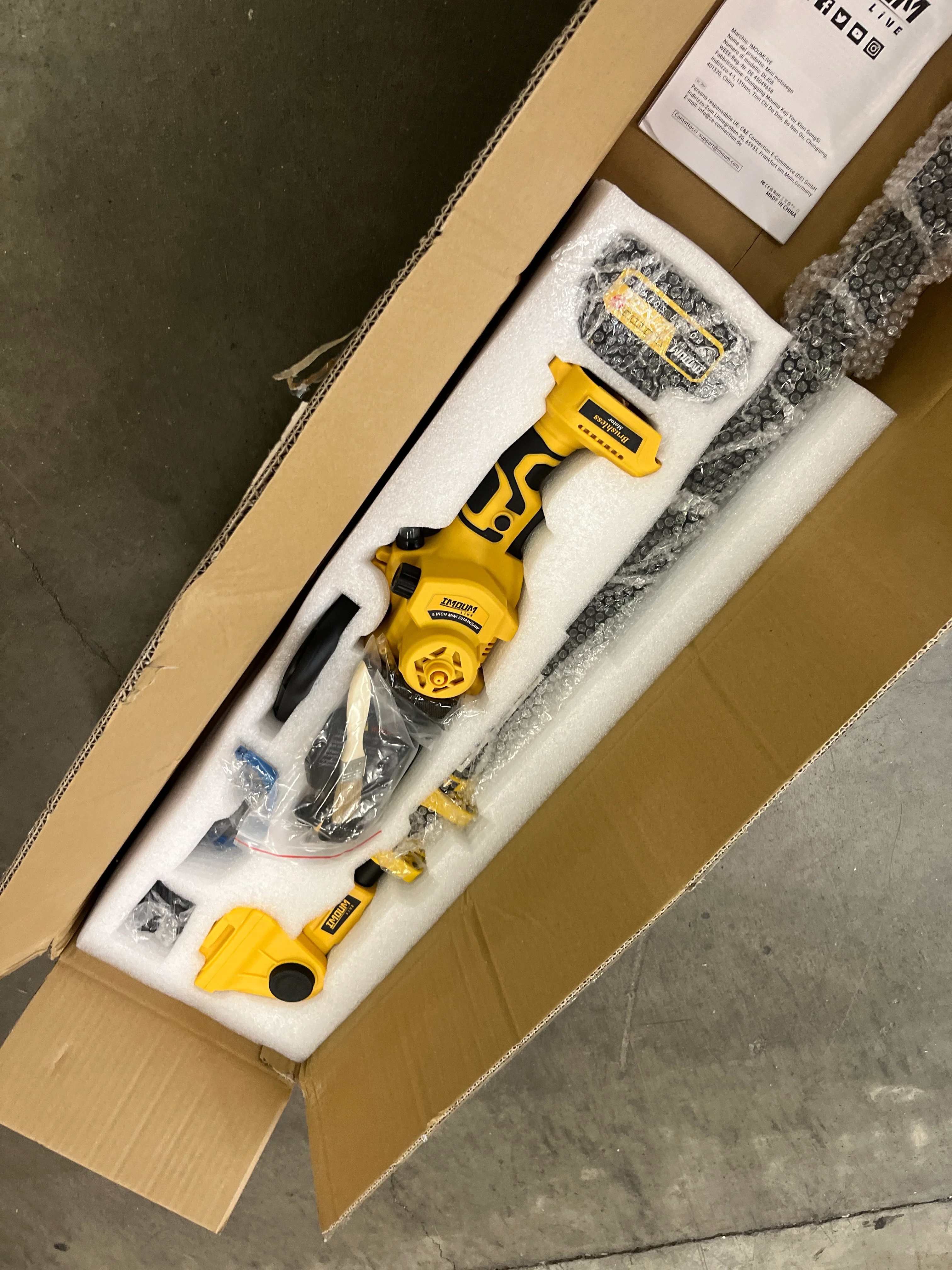NEW - IMOULIVE 8" Cordless Pole Saw & Mini Chainsaw, 21V 3Ah Li-ion Battery, 15.2' Max - For Wood Cutting & Trimming - Retail $199 - Image 6