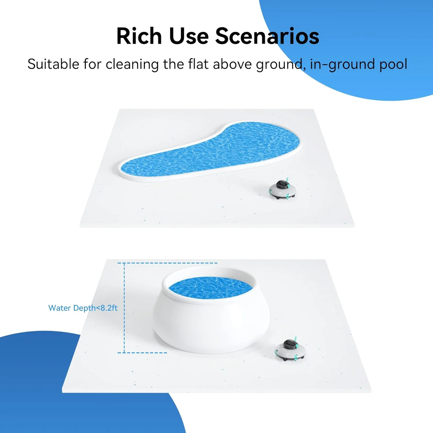 NEW - Lydsto Cordless Robotic Pool Cleaner, Automatic Pool Vacuum, Dual-Motor, Stronger Power Suction, Self-Parking, Ideal for Inground or Above Ground Pools Green - Retail $172 - Image 5