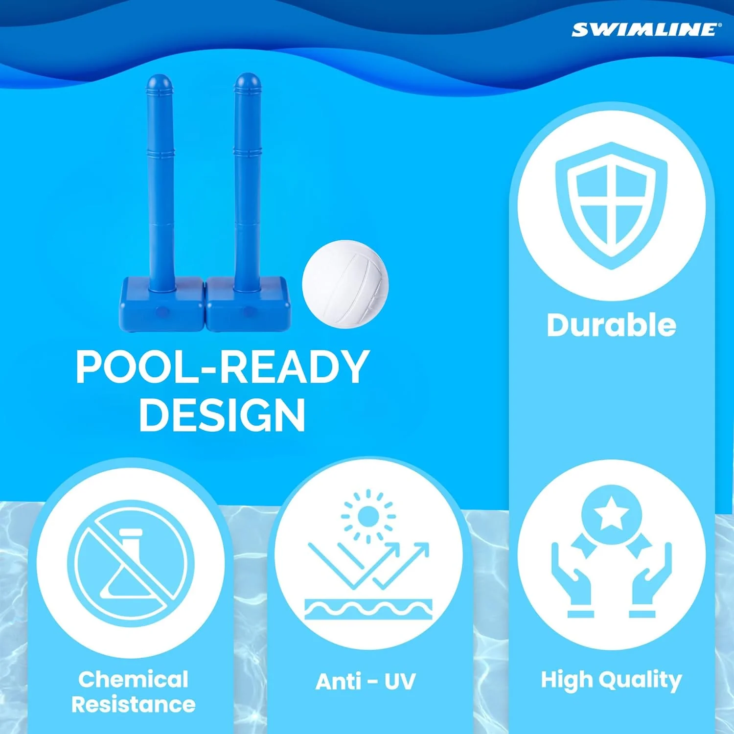 NEW - Swimline Molded Cross-Pole Volly, One Size - Retail $49 - Image 3
