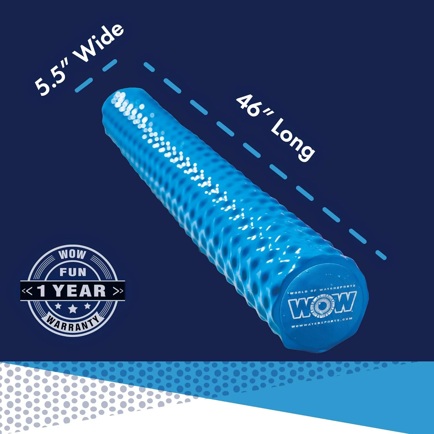 WOW World of Watersports 17-2060B First Class Soft Dipped Foam Pool Noodle, Blue, 5.5-inch-wide by 46 inches long - Retail $39 - Image 3
