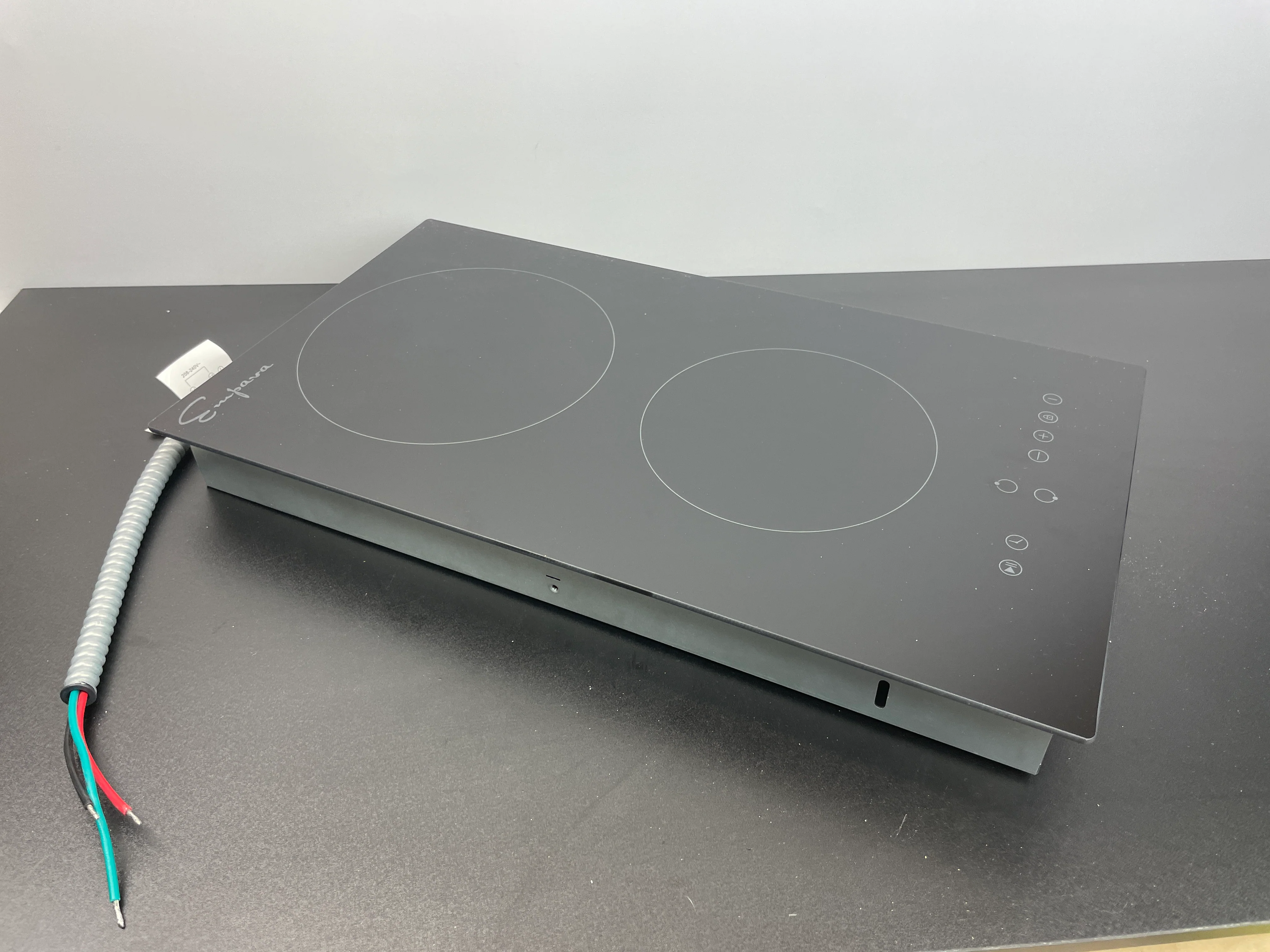NEW - Empava 2 Burner Electric 12 Inch Built in Radiant Stove with 9 Heating Levels, Smooth Glass Surface, All Kinds of Cookware, ETL Certified,3000W,220-240V Hard Wired, No Plug, 12 in Cooktop, Black - Retail $277 - Image 4