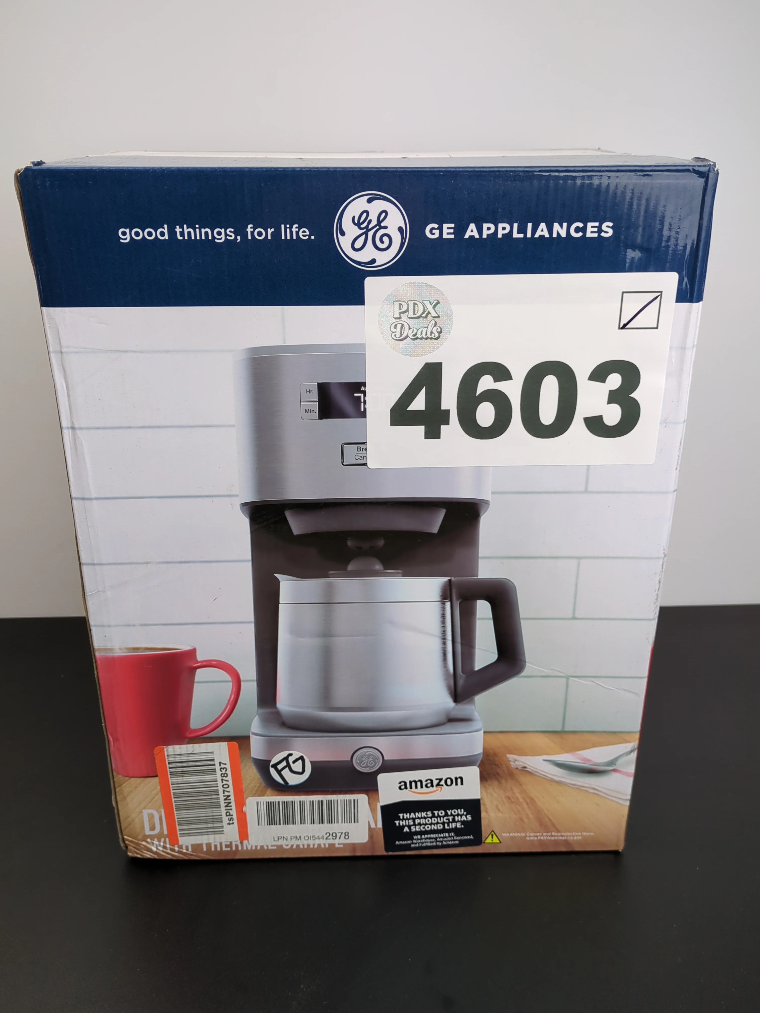 GE Drip Coffee Maker With Timer | 10-Cup Thermal Carafe Pot Keeps Coffee Warm for 2 Hours | Adjustable Brew Strength | Wide Shower Head for Maximum Flavor | Kitchen Essentials | Stainless Steel - Retail $77 - Image 3