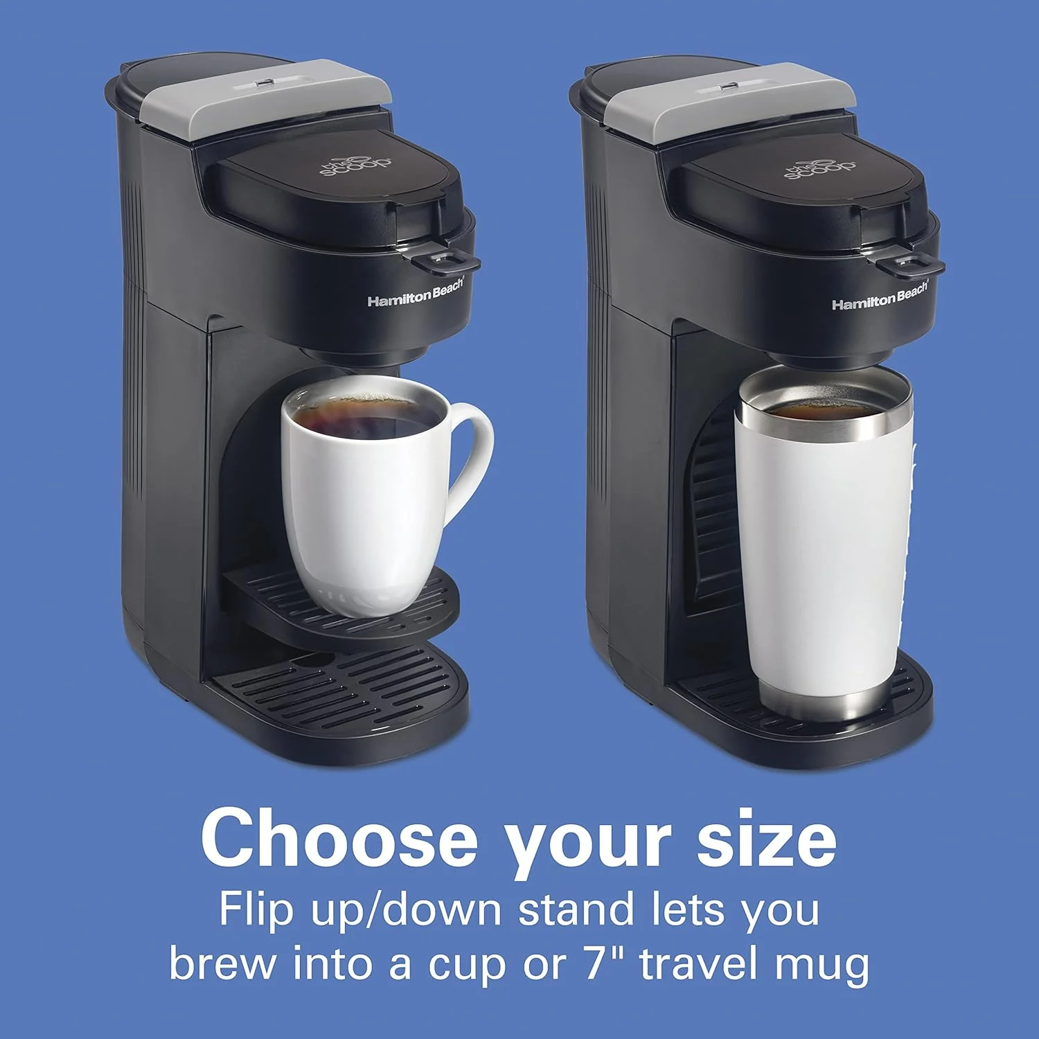 Hamilton Beach The Scoop Single Serve Coffee Maker & Fast Grounds Brewer for 8-14oz. Cups, Brews in Minutes, Black (47620), Next Gen - Retail $39 - Image 2