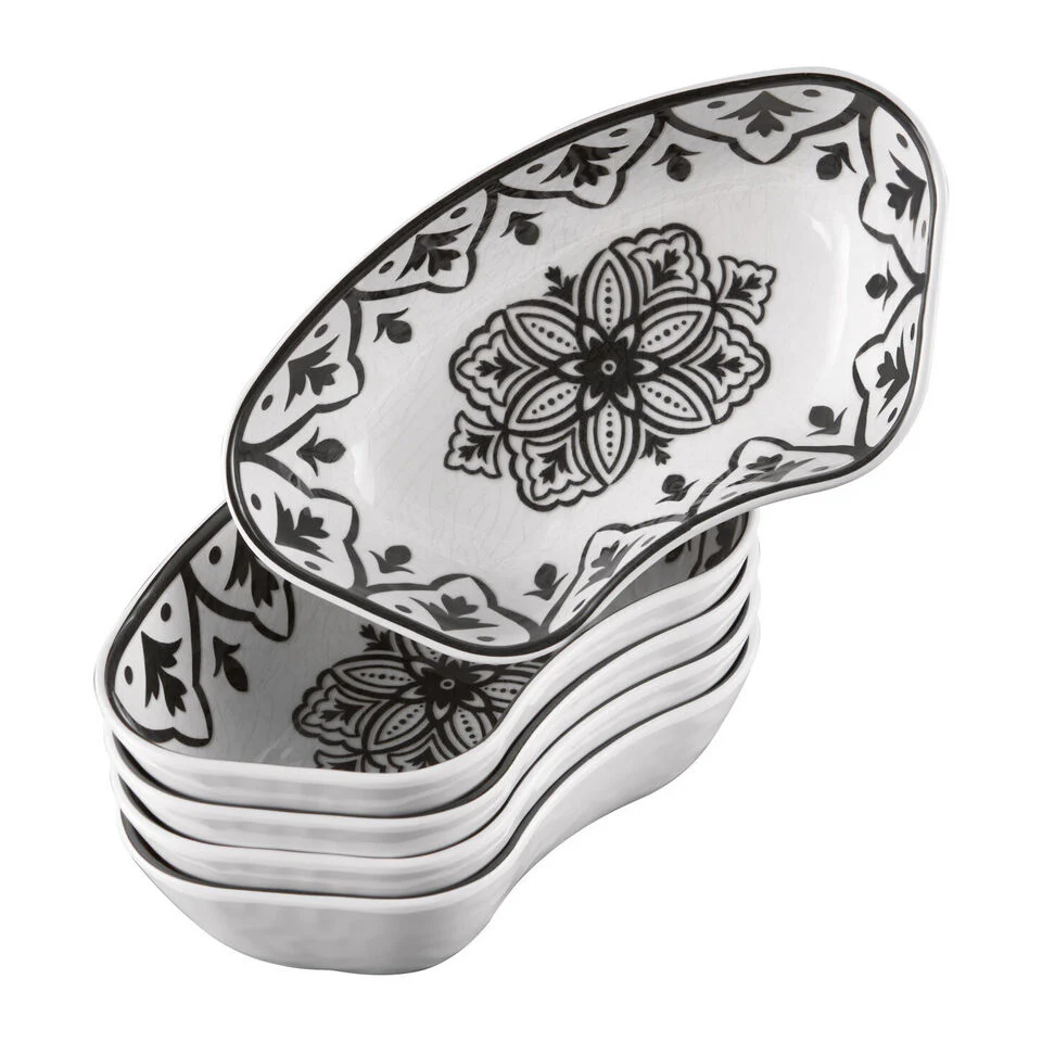 Melamine Lazy Susan with Cover, 7-Piece Set - Image 3
