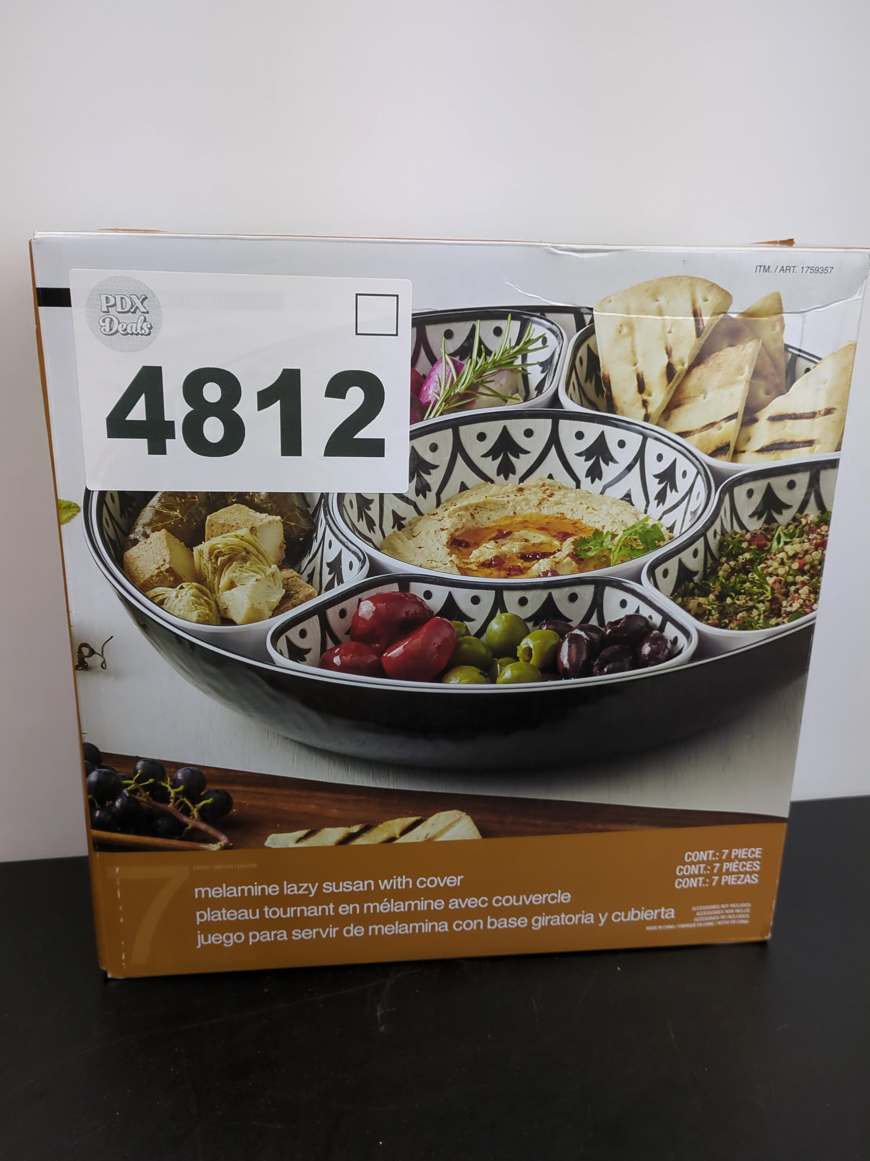Melamine Lazy Susan with Cover, 7-Piece Set - Image 5