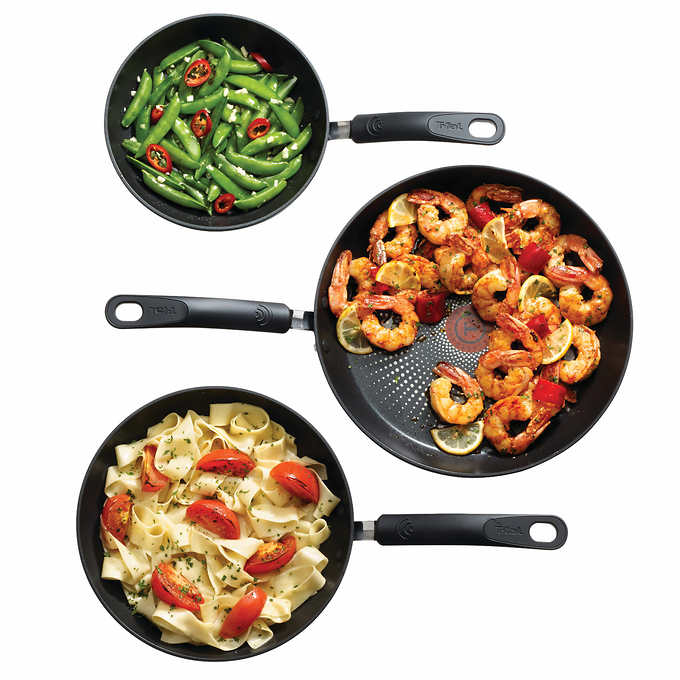 NEW - T-FAL 3PC FRY PAN SET - Retail $29 - Image 2