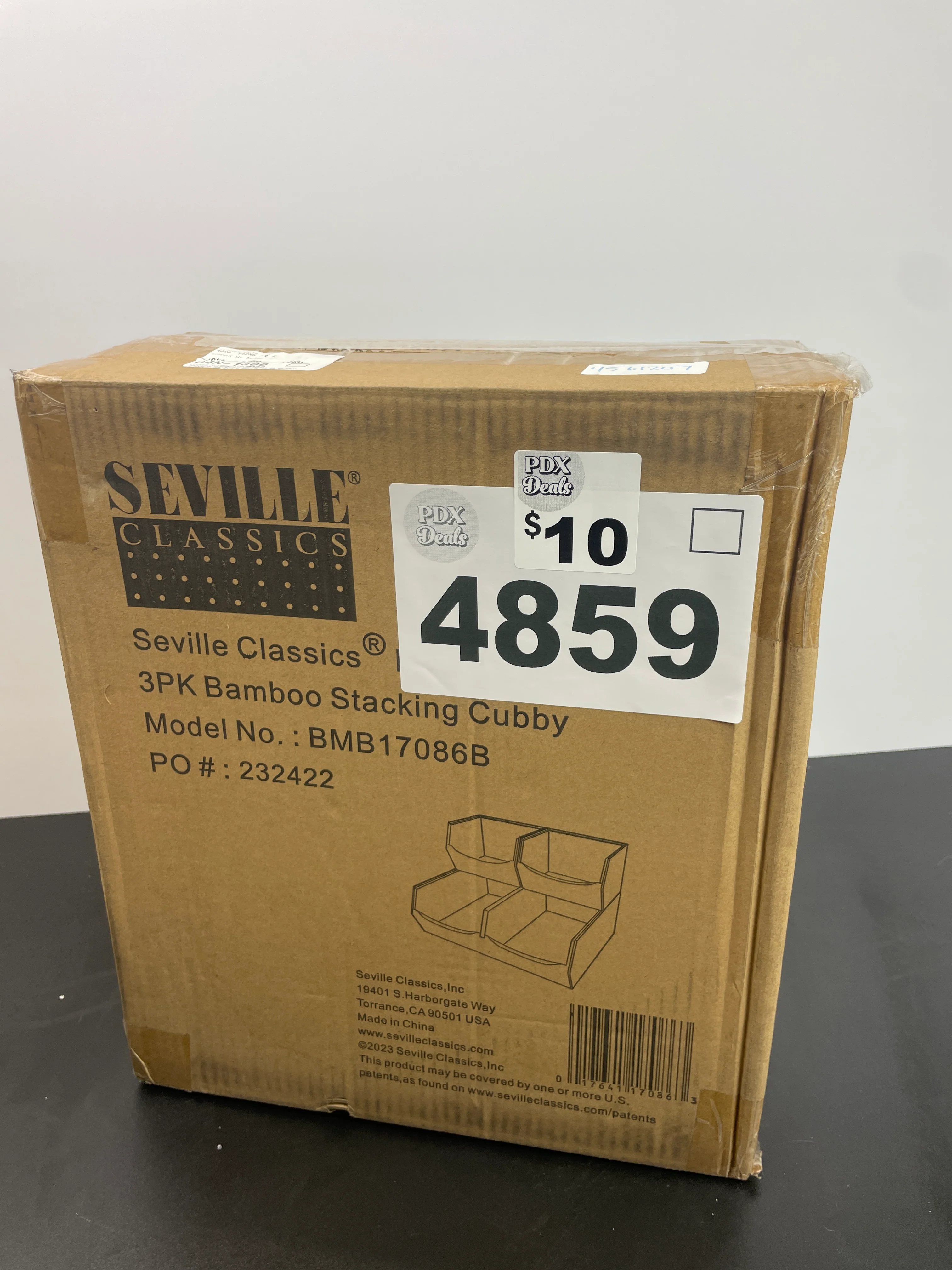 NEW - Seville Classics Stackable Bamboo Bins 3 Piece - Retail $24 - Image 4
