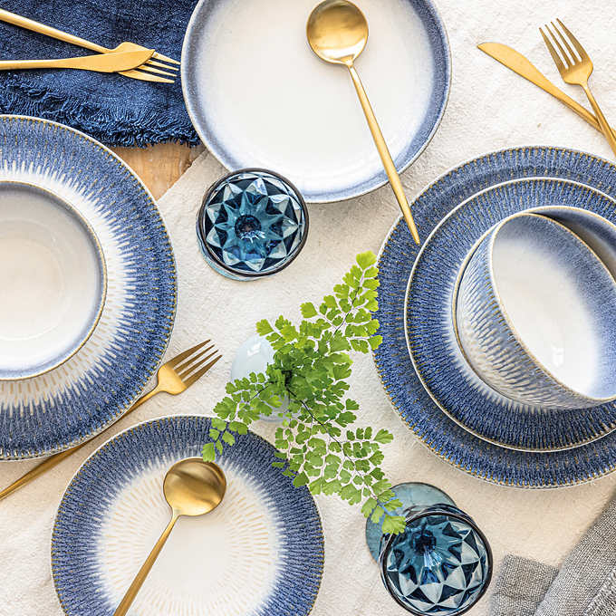 NEW - over&back Blue WESTPOINT 16-piece Dinnerware Set - Retail $55 - Image 2