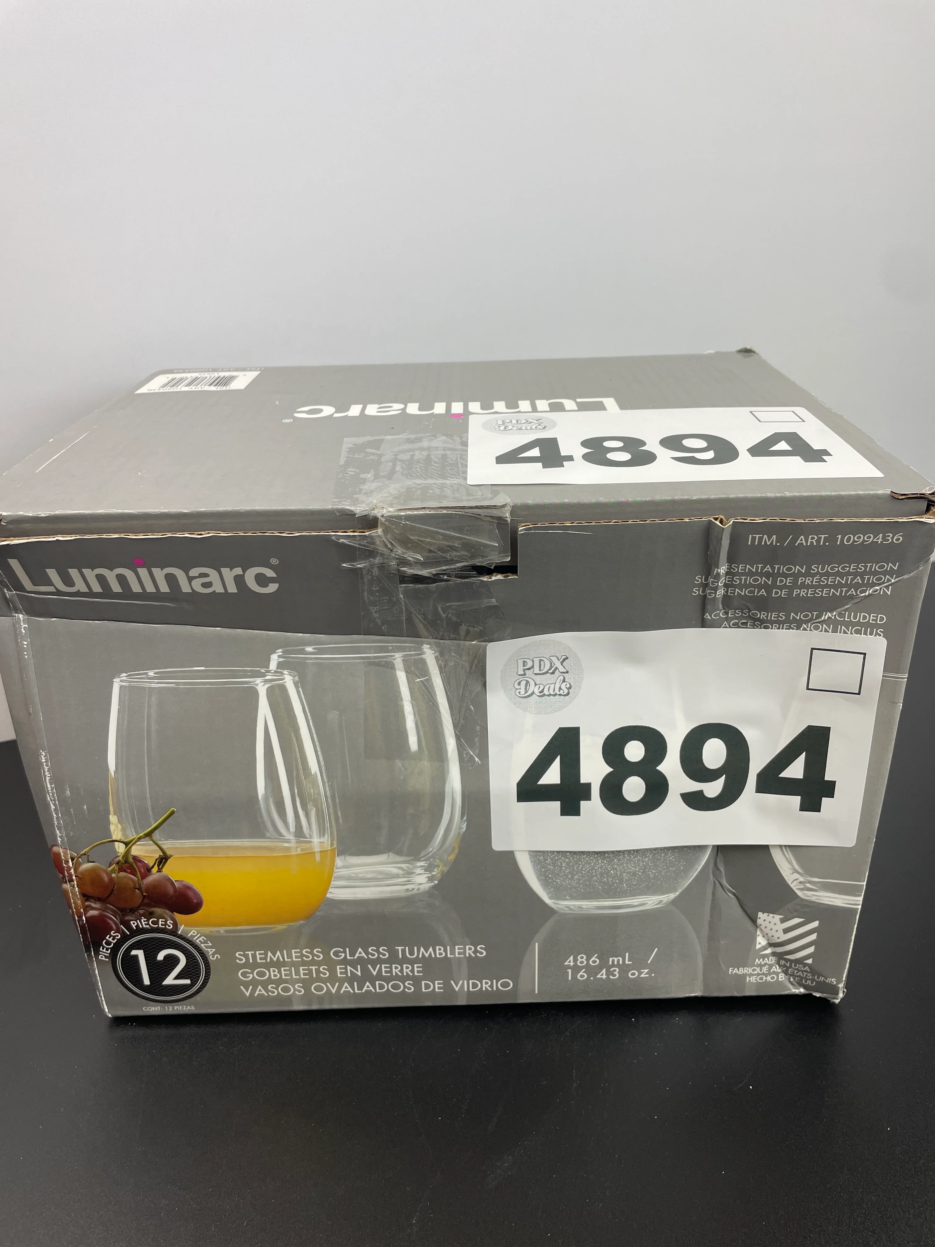 NEW - Luminarc Perfection Stemless Wine Glass (Set of 12), 15 oz, Clear - Retail $16 - Image 4