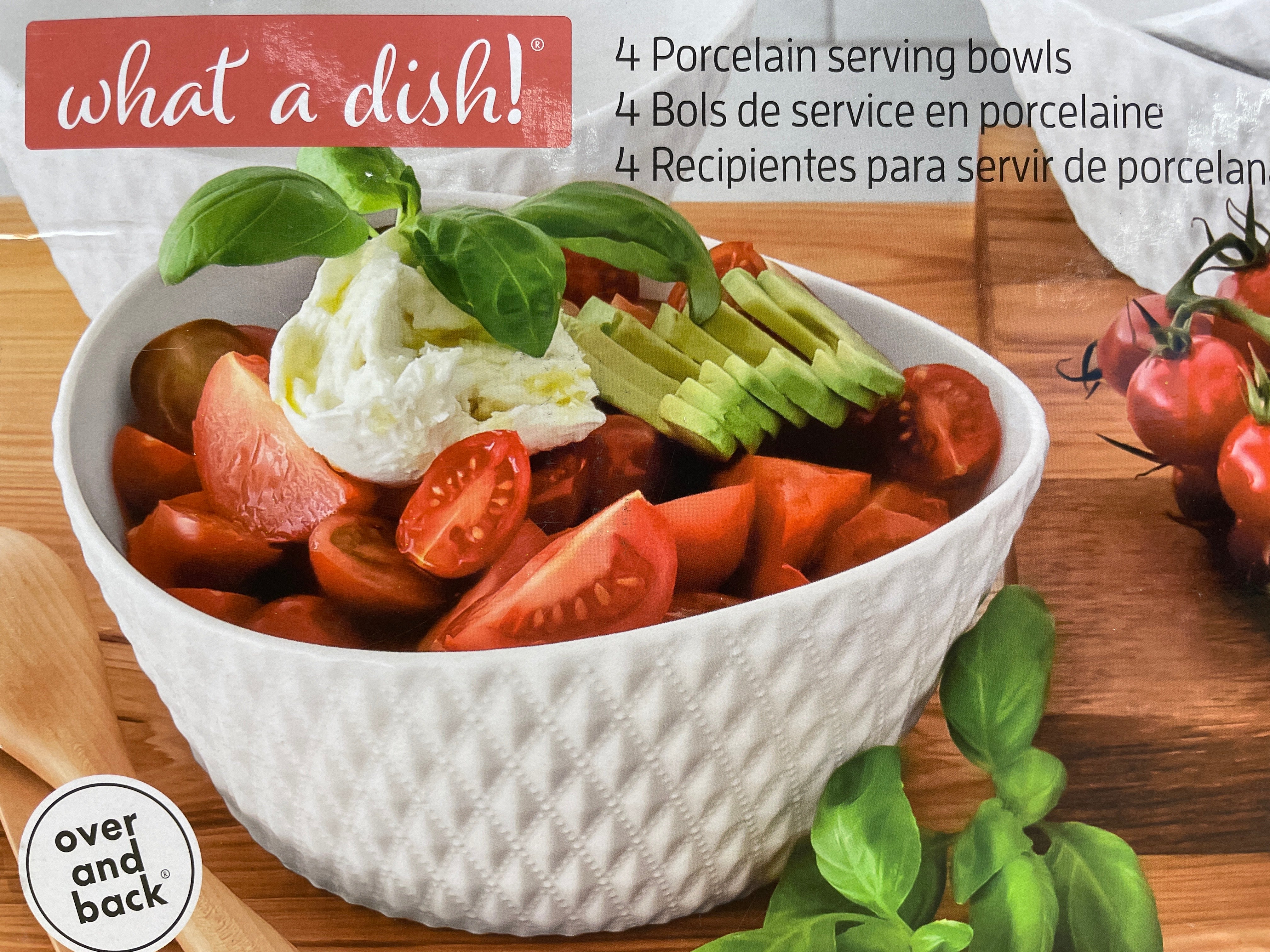 Over & Back 4-piece Porcelain Serving Bowl Set - Retail $8 - Image 2