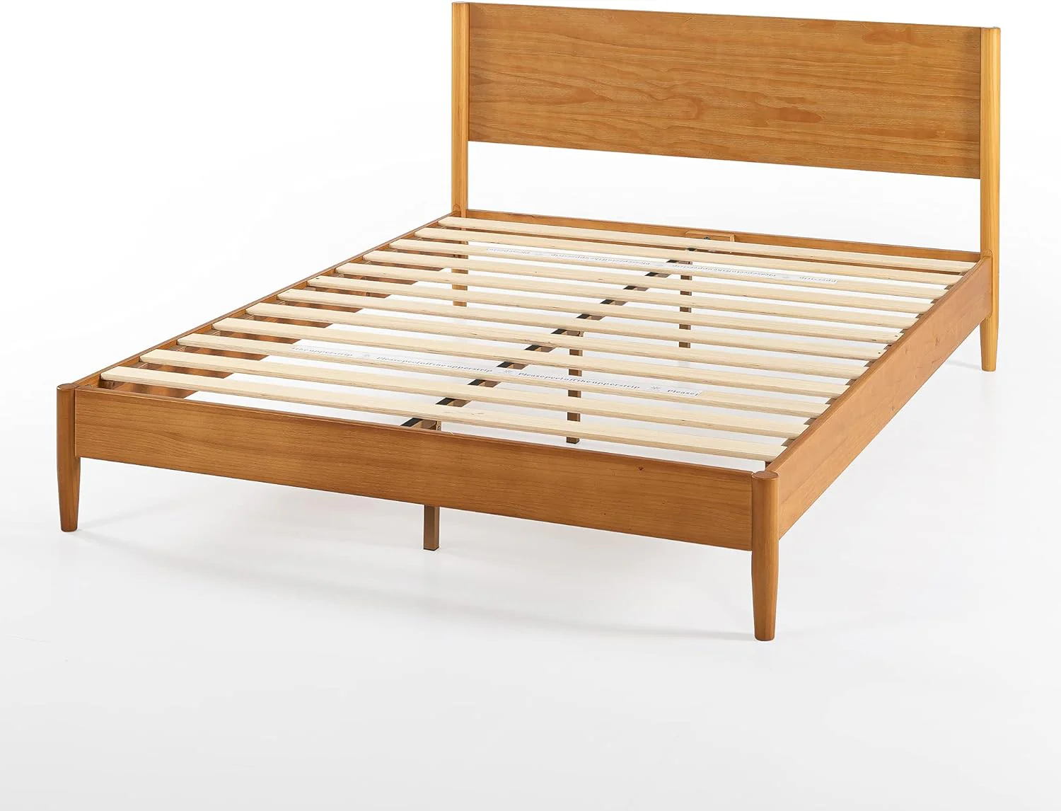 NEW - ZINUS QUEEN Allen Mid Century Wood Platform Bed Frame / Solid Wood Foundation / Wood Slat Support / No Box Spring Needed / Easy Assembly, Queen - Retail $305 - Image 2