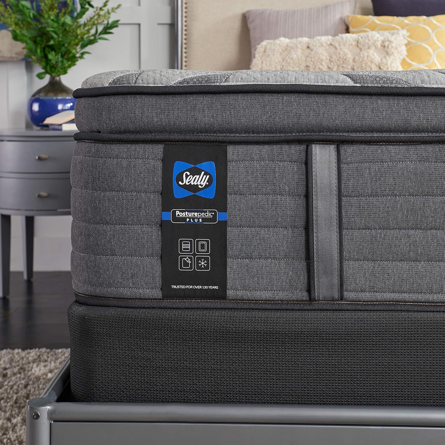 Sealy Posturepedic FULL Plus 14" Euro Pillow Top Mattress with Cooling Air Gel Foam, Medium-Firm Memory Foam Mattress with Targeted Body Support - Retail $739 - Image 2