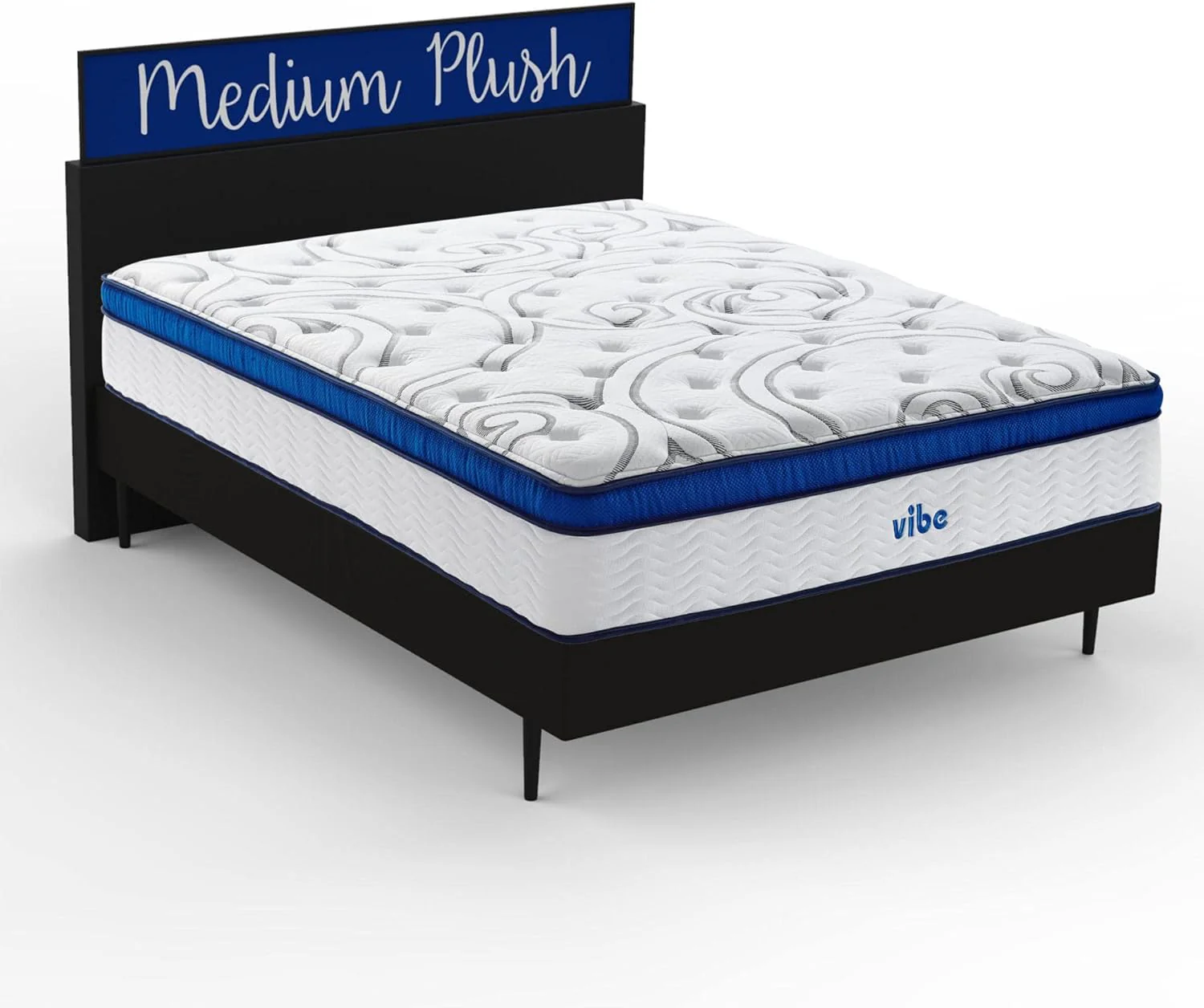 NEW - Vibe Quilted QUEEN Hybrid Mattress, 12-Inch Innerspring and Pillow Top Gel Memory Foam Mattress, Fiberglass Free, CertiPUR-US Certified Bed in a Box, Queen - Retail $397 - Image 2