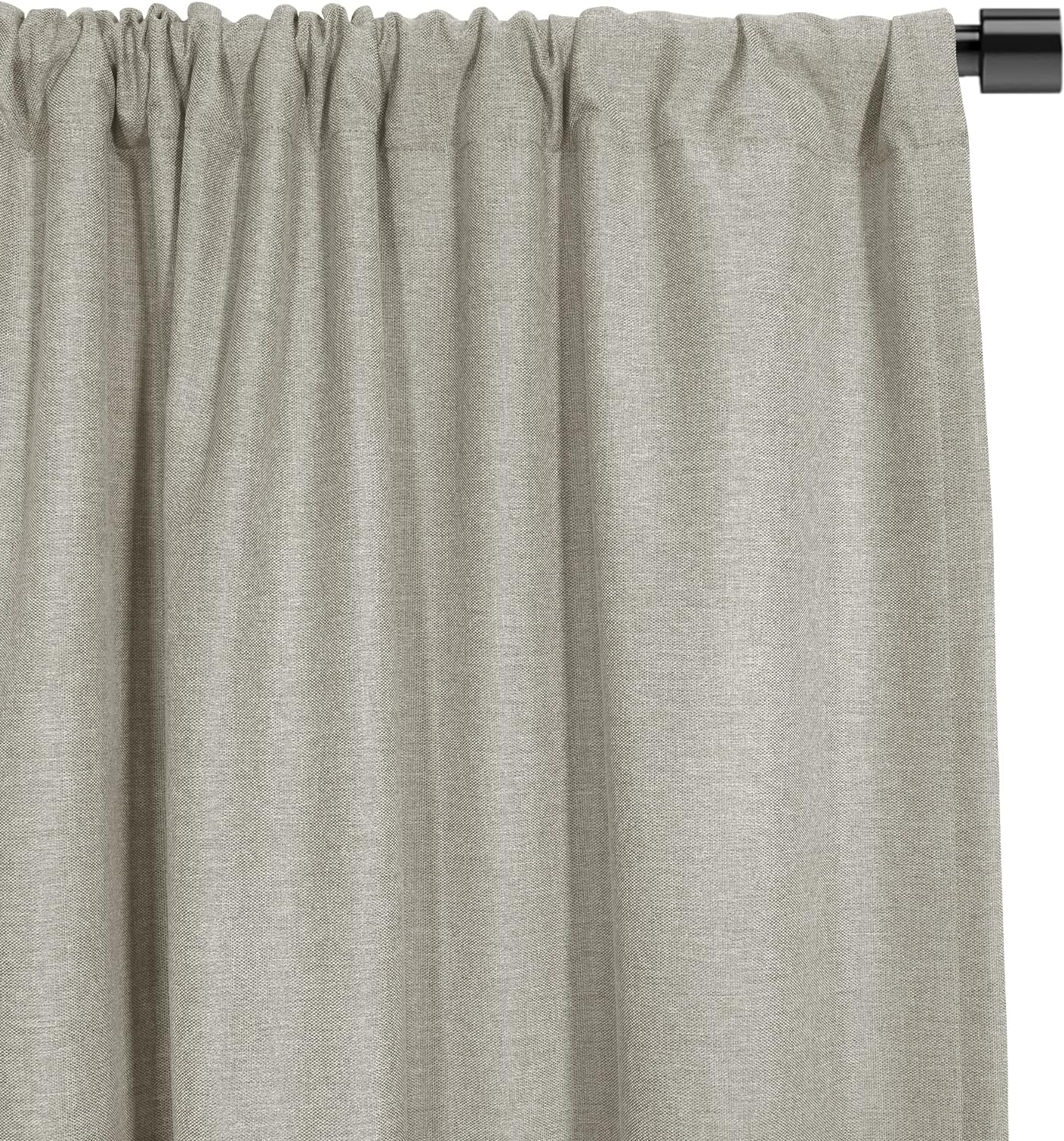 SUN+BLK Bradley Total Blackout Curtain Textured Thermal Insulated 1 Panel with Rod Pocket, Khaki, 52x84, Wide Width - Retail $24 - Image 6