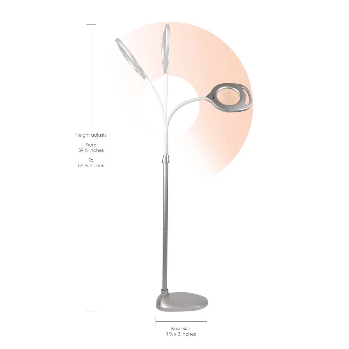OttLite 2-in-1 LED Magnifier Floor and Desk Lamp- Retail $67 - Image 3