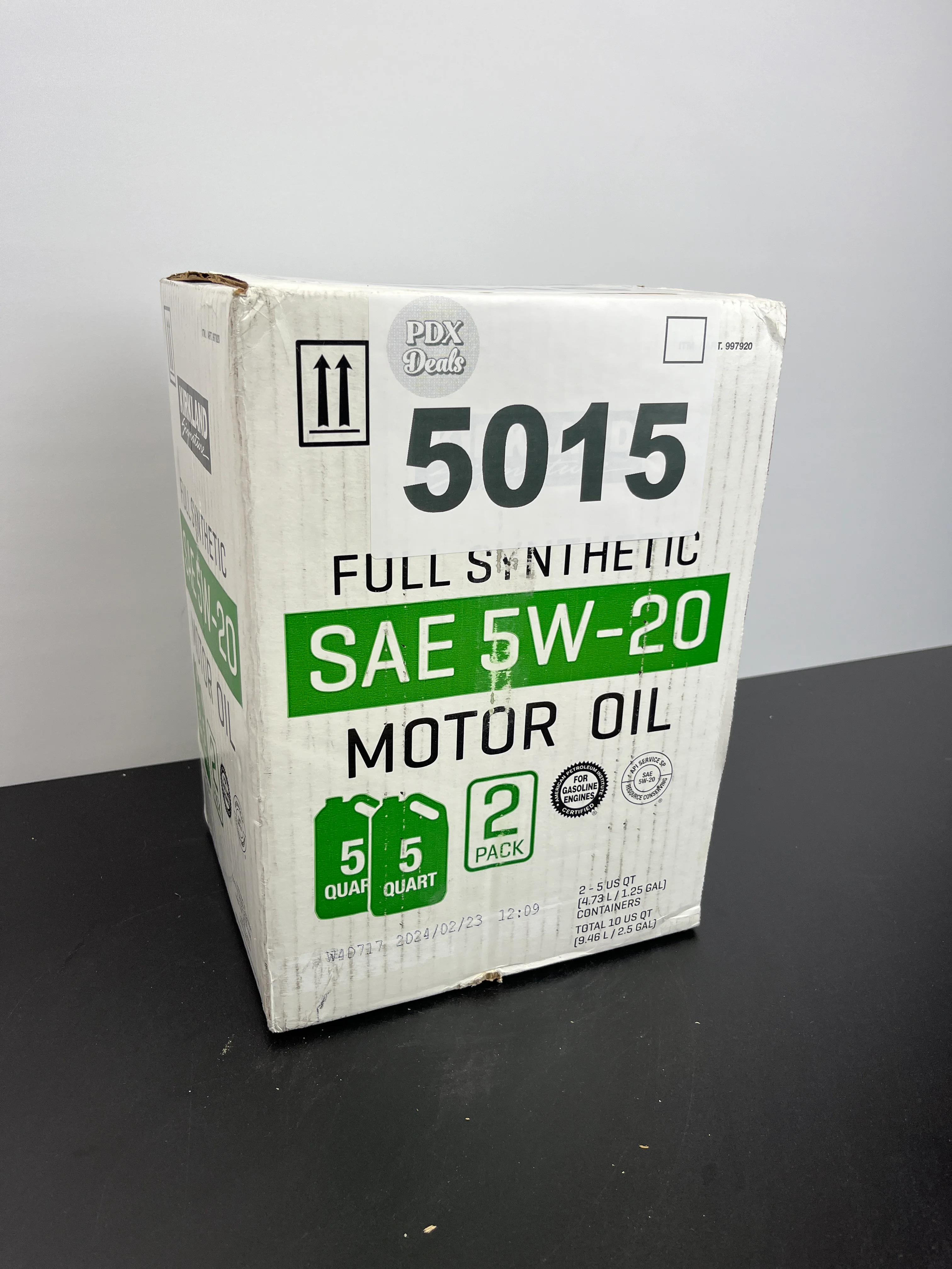 NEW - Kirkland Signature SAE 5W-20 Full Synthetic Motor Oil, 5 Quart, 2 ct - Retail $38 - Image 3