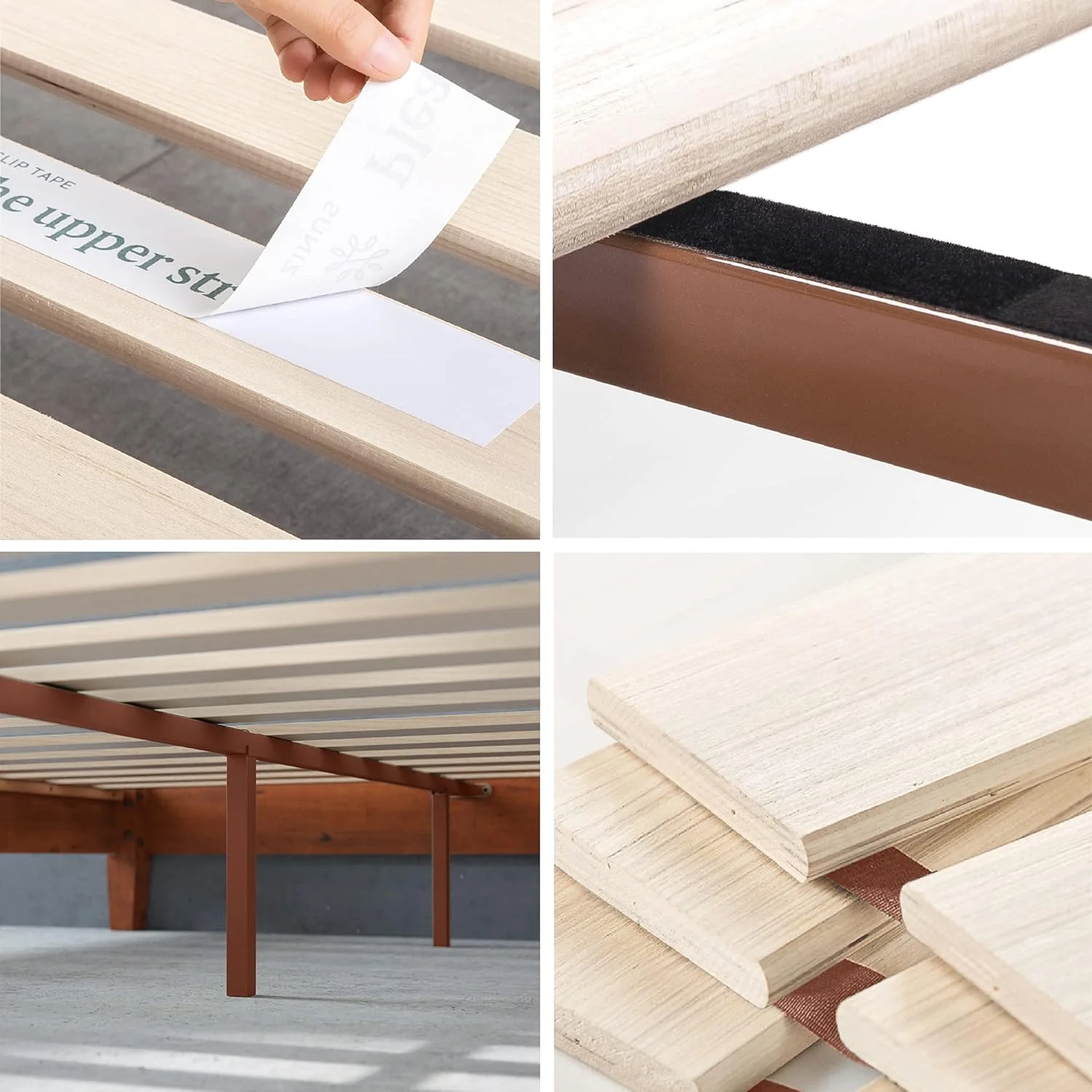 NEW - ZINUS QUEEN Wen Deluxe Wood Platform Bed Frame / Solid Foundation / Wooden Slat Support / No Box Spring Needed / Easy Assembly, Queen - Retail $214 - Image 3