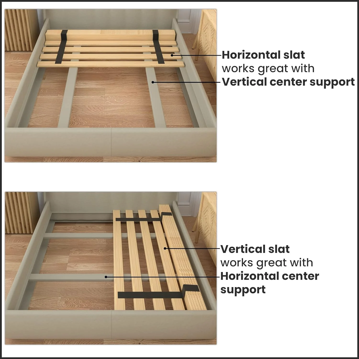 NEW - Mayton FULL 0.68-Inch Vertical Mattress Support Wooden Bunkie Board/Bed Slats, Full, Beige - Retail $62 - Image 3