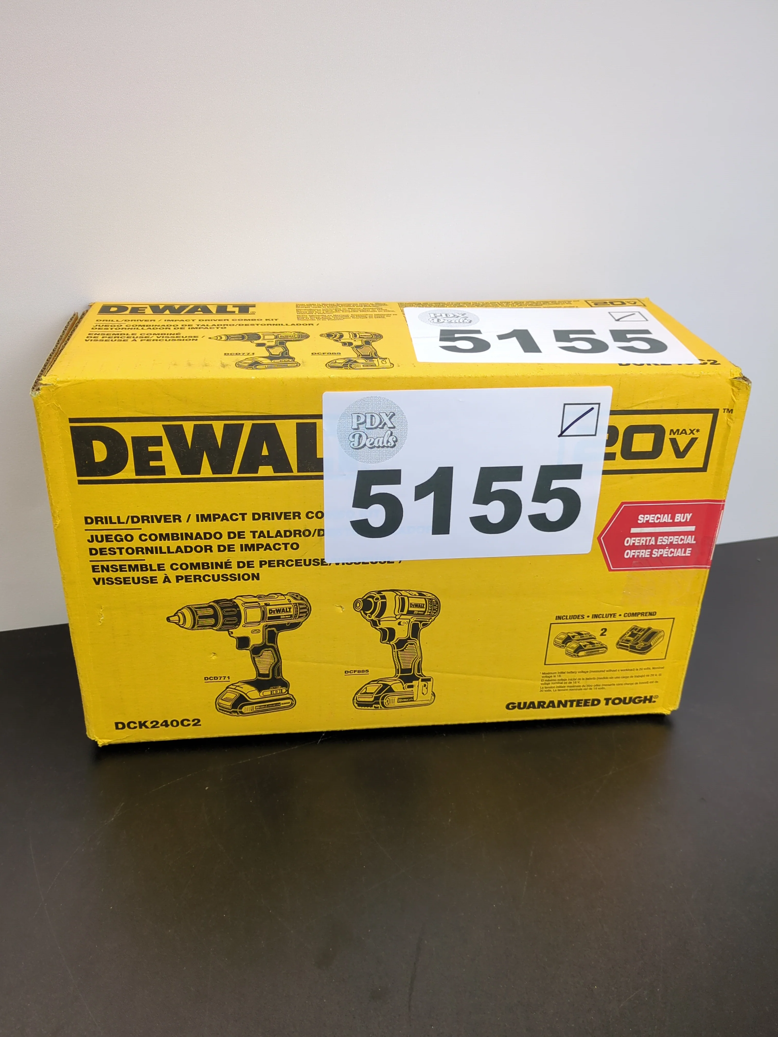NEW DEWALT 20V MAX Cordless Drill and Impact Driver, Power Tool Combo Kit with 2 Batteries and Charger, Yellow/Black (DCK240C2) - Retail $216 - Image 7
