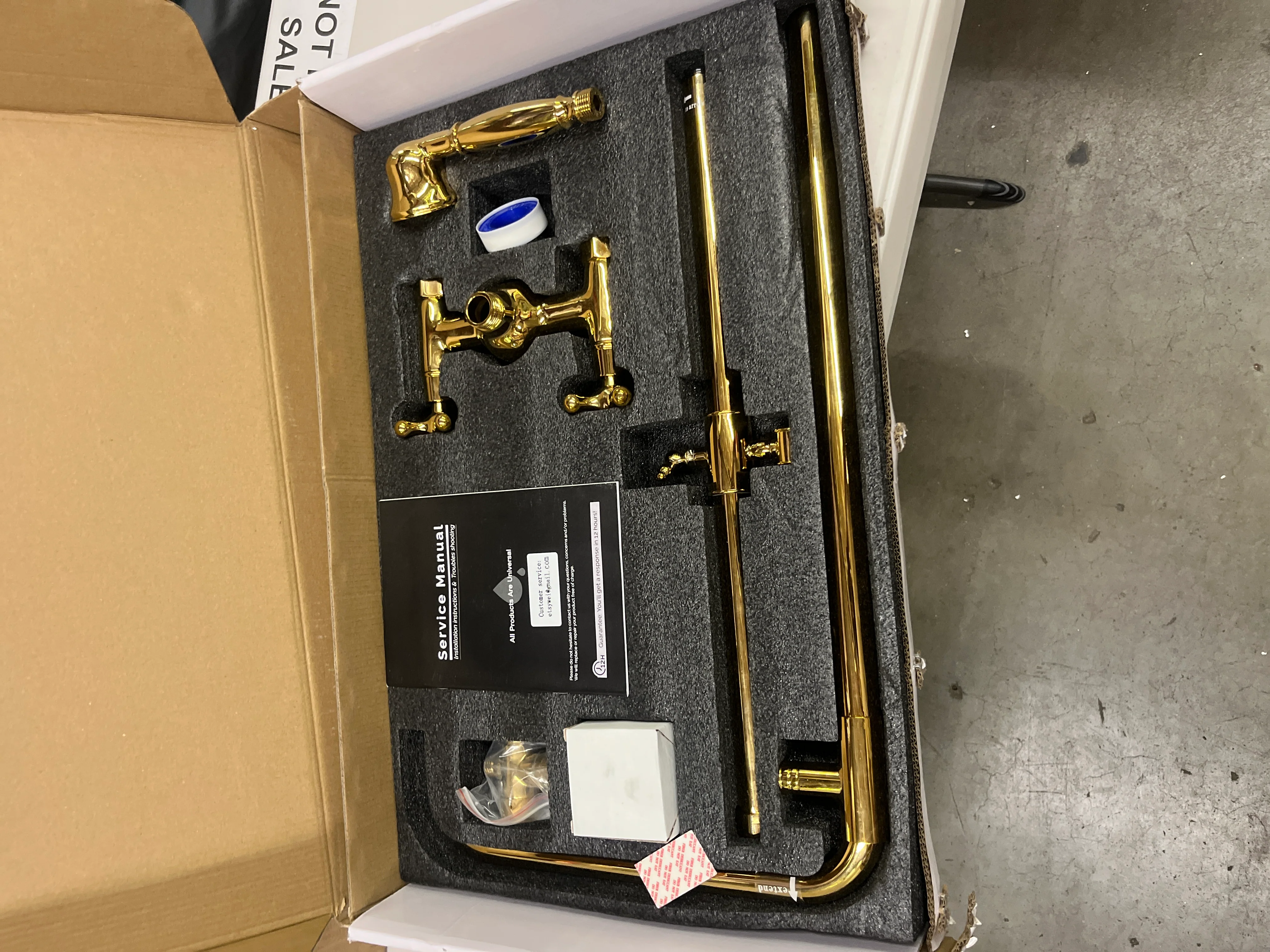 NEW - gotonovo Shower Fixture 8 Inch Rainfall Shower Head with Handheld Spray Polish Gold Dual Knobs Mixer Bathroom Shower Combo Set Wall Mount - Retail $169 - Image 4