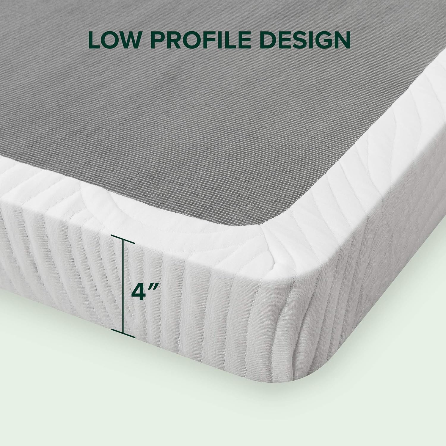NEW - ZINUS Split King No Assembly Metal Box Spring, 4 Inch White Mattress Foundation, Sturdy Metal Structure - Retail $330 - Image 4