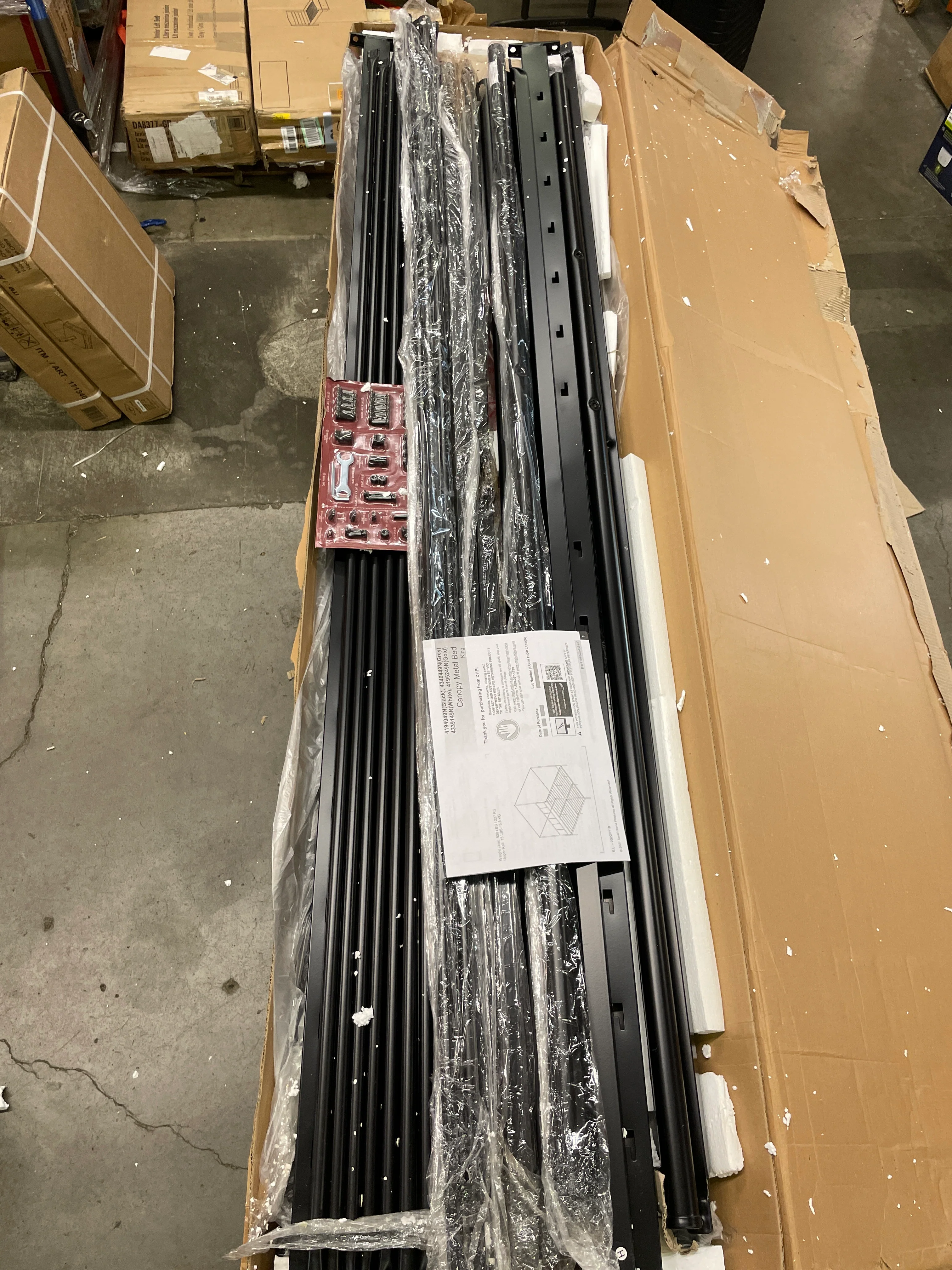NEW - Novogratz King Marion Canopy Bed Frame, Black, King - Retail $183 - Image 8