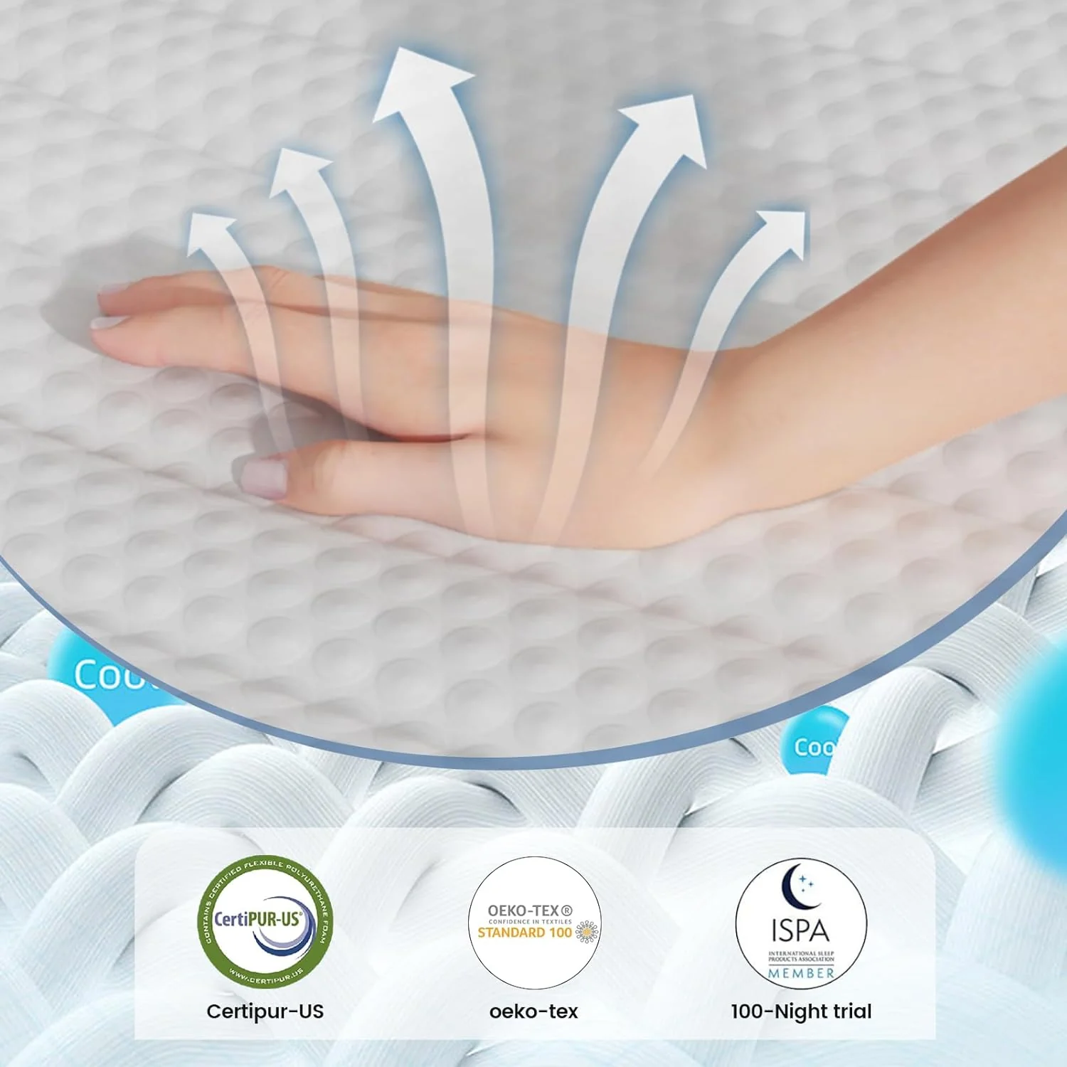 NEW - Crayan King Mattress, 10 Inch Memory Foam Mattress King Size, Innerspring Hybrid Mattress in a Box with Motion Isolation, Pressure Relief, CertiPUR-US - Retail $274 - Image 3