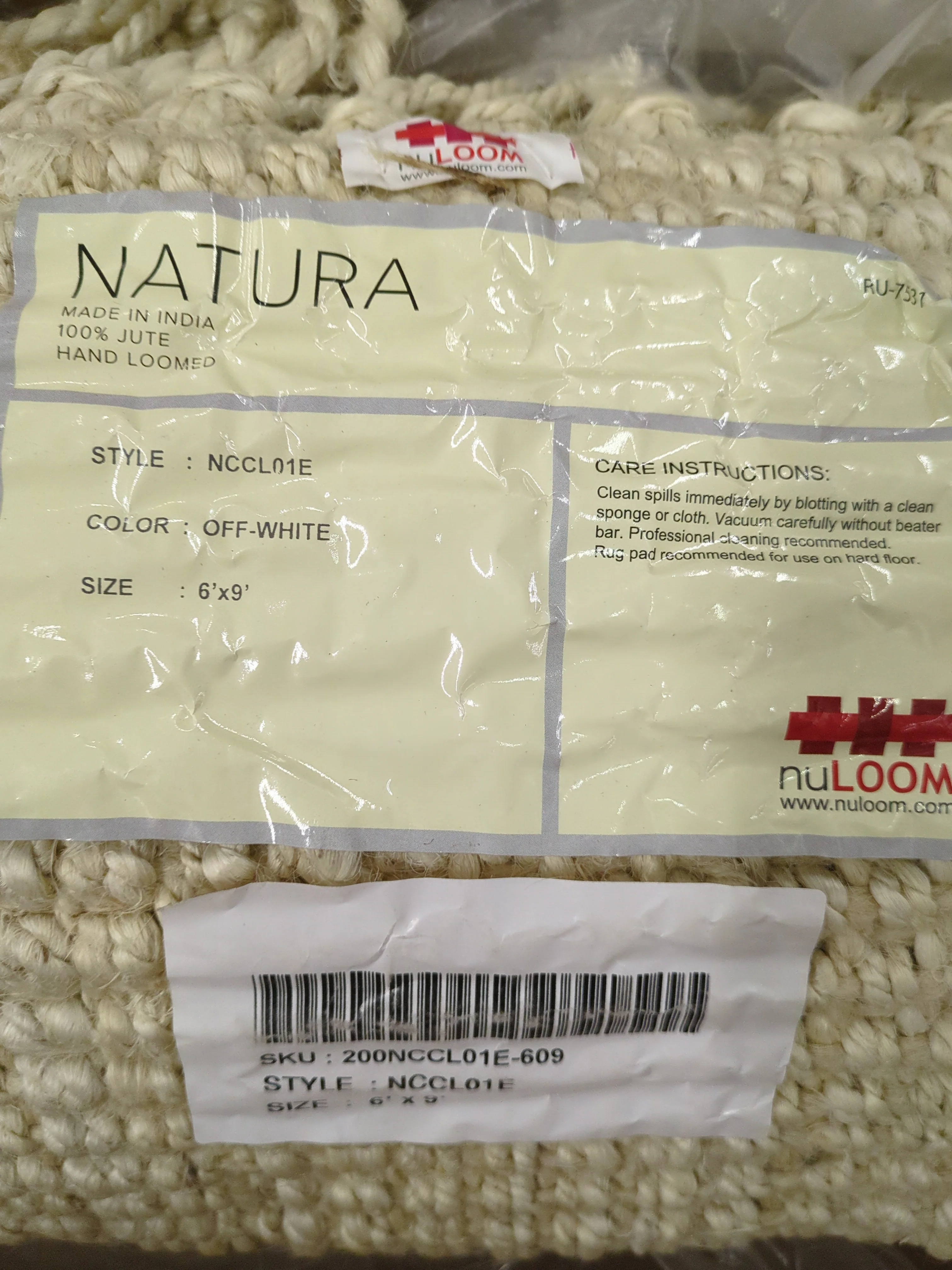 NEW - nuLOOM Daniela Farmhouse Chunky Jute Area Rug, 6x9, Off-white - Retail $149 - Image 8