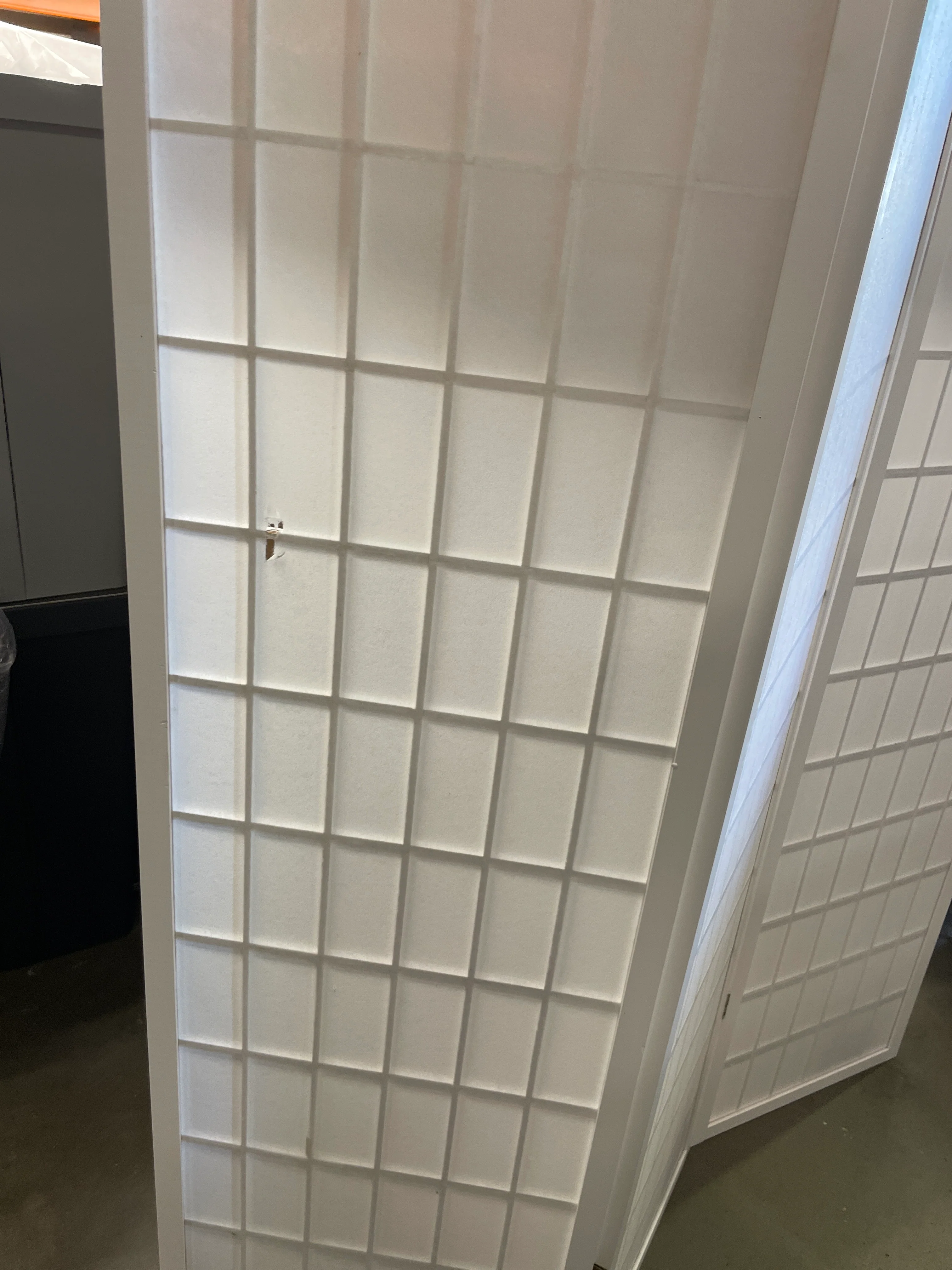 NEW W/ dmg - Oriental Furniture 6 ft. Tall Window Pane Shoji Screen - White - 3 Panels - Retail $83 - Image 8