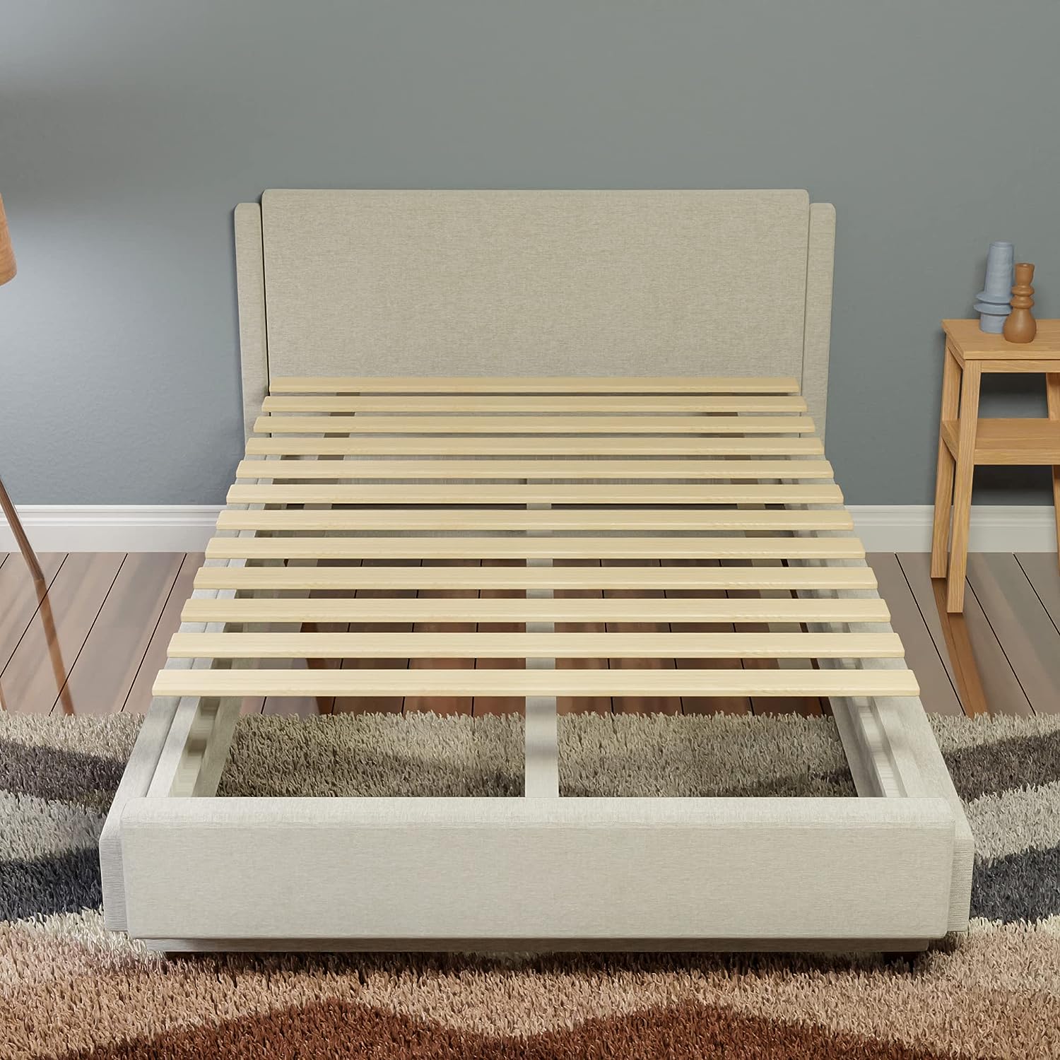 NEW - Mayton, Queen 0.68-Inch Heavy Duty Horizontal Mattress Support Wooden Bunkie Board/Bed Slats, Queen, Beige - Retail $71 - Image 2