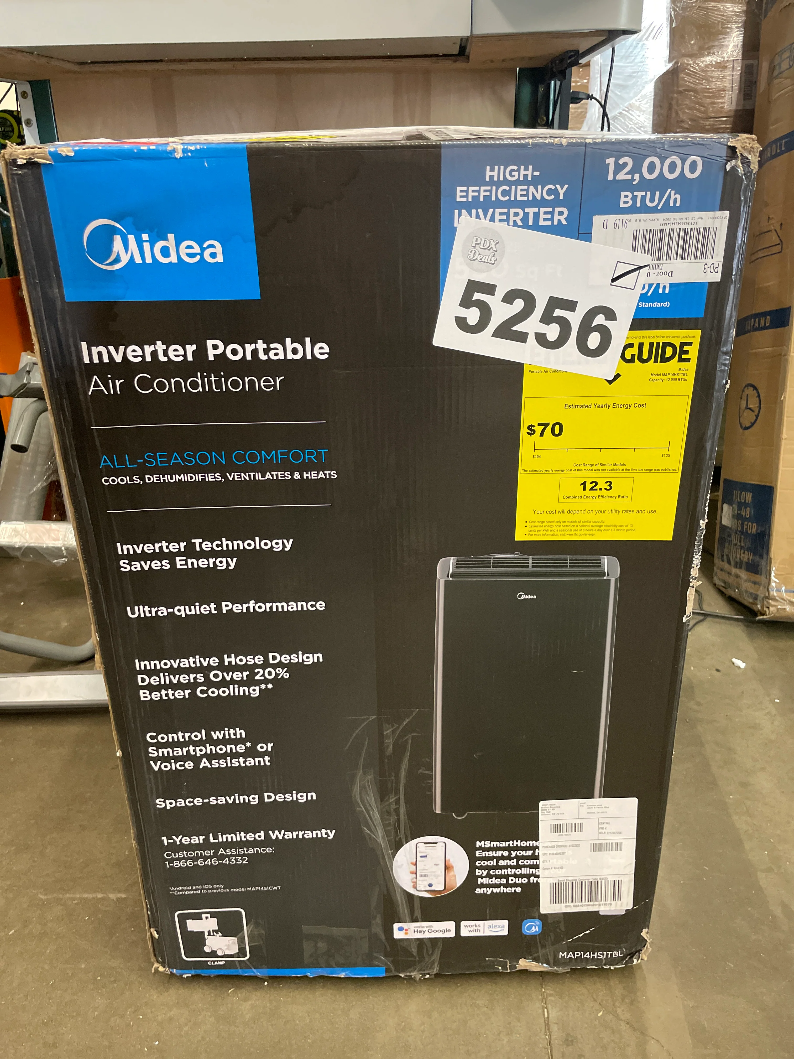 NEW - Midea Duo 14,000 BTU (12,000 BTU SACC) High Efficiency Inverter Ultra Quiet Portable Air Conditioner,with Heat up to 550 Sq. Ft., Works with Alexa/Google Assistant, with Remote Control & Window Kit - Retail $699 - Image 7