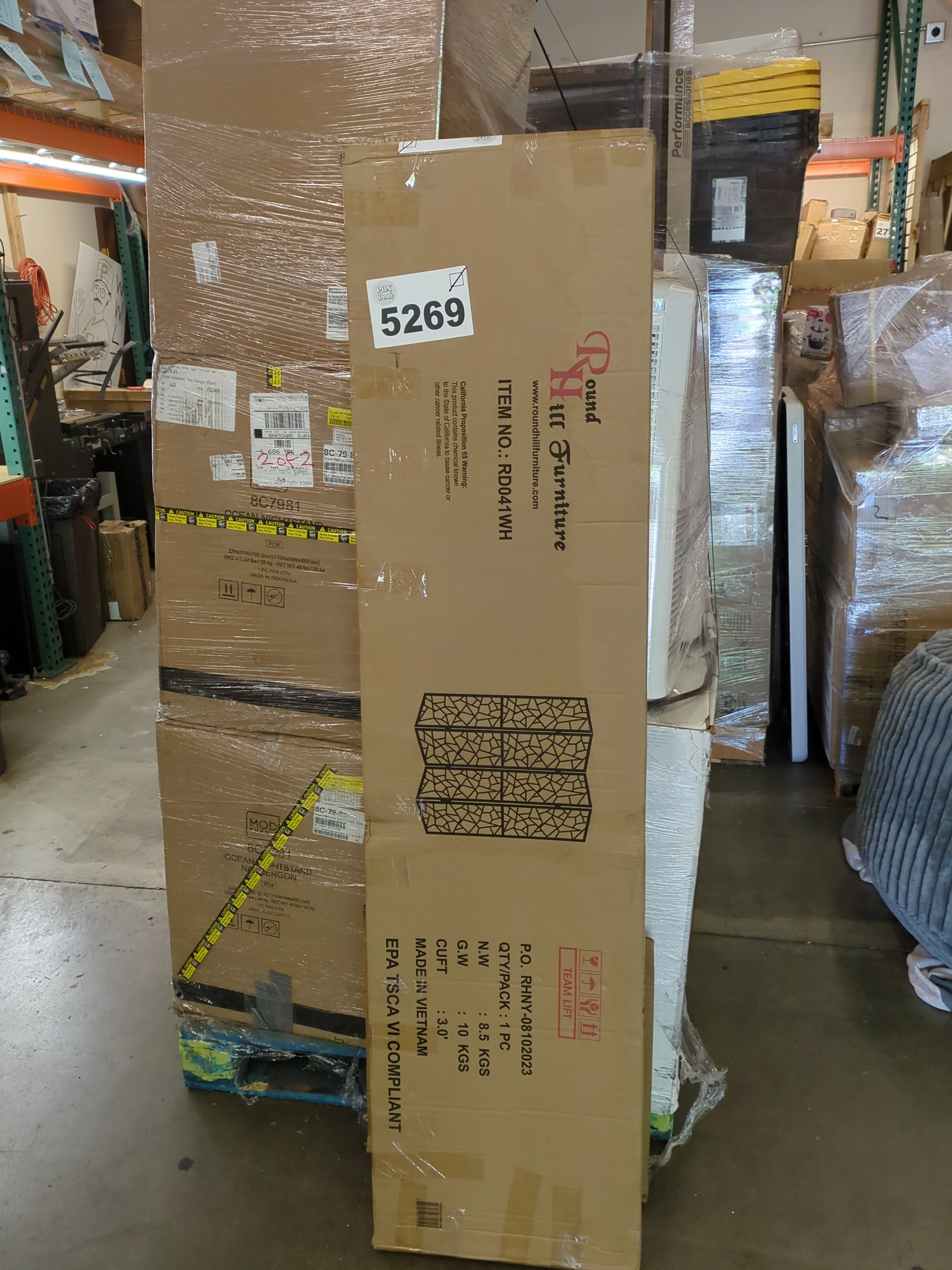 Roundhill Furniture Giyano 4 Panel Screen Room Divider, White - Retail $159 - Image 5