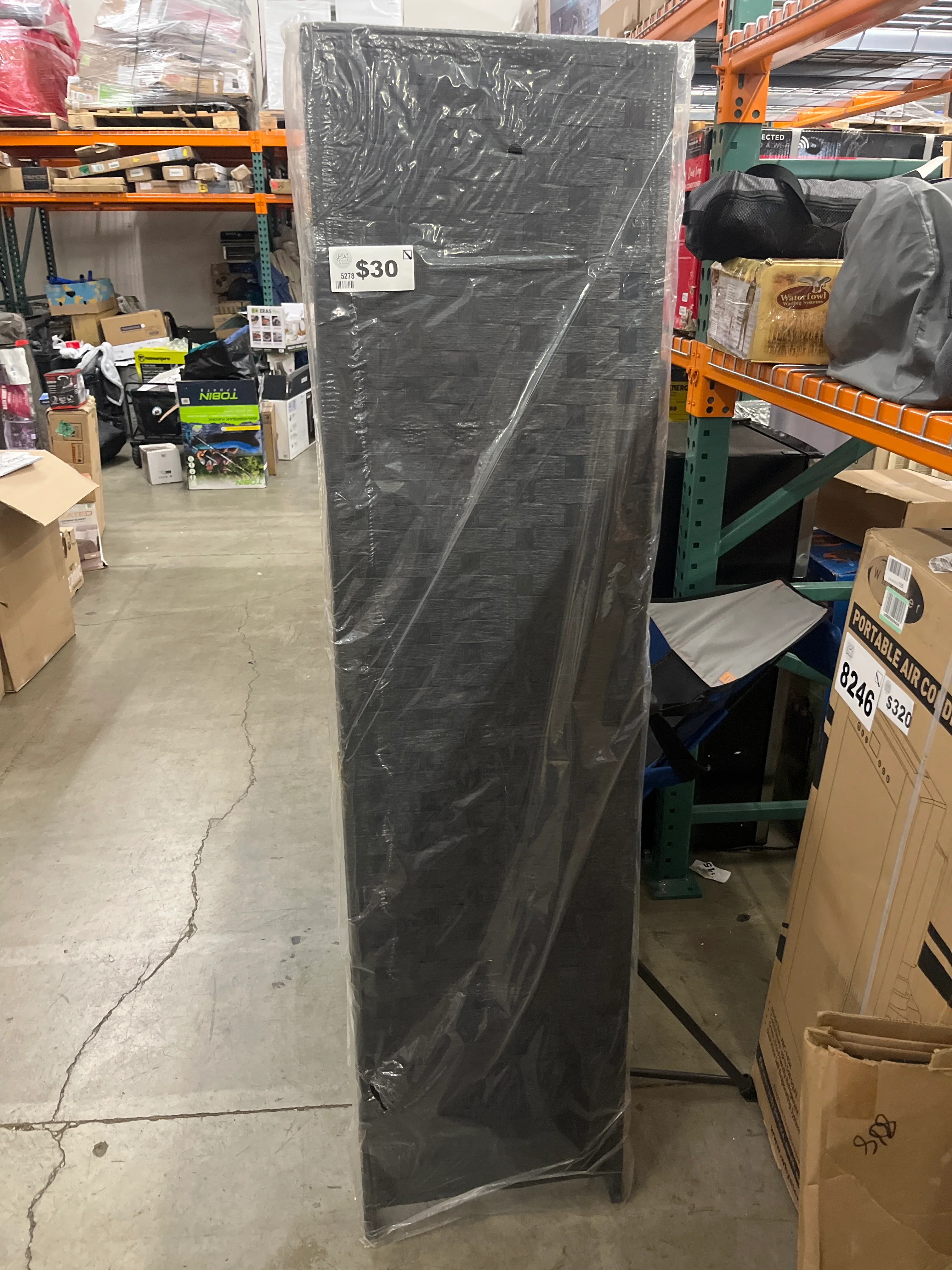 Room Divider 4 Panel 6ft Tall, Wood Folding Room Divider Screens Wood Mesh Hand-Woven, Black, WS180, 17.73 x 17.73 x 70.92 inches - Retail $70 - Image 8