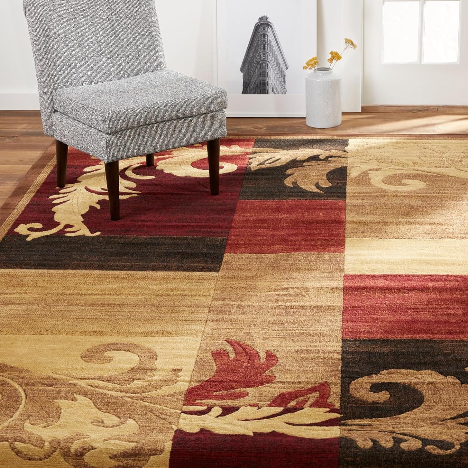 NEW - Home Dynamix Catalina Pierre Contemporary Modern Area Rug 7'10"x10'2" Geometric Brown Red Beige - Retail $135 - Image 2