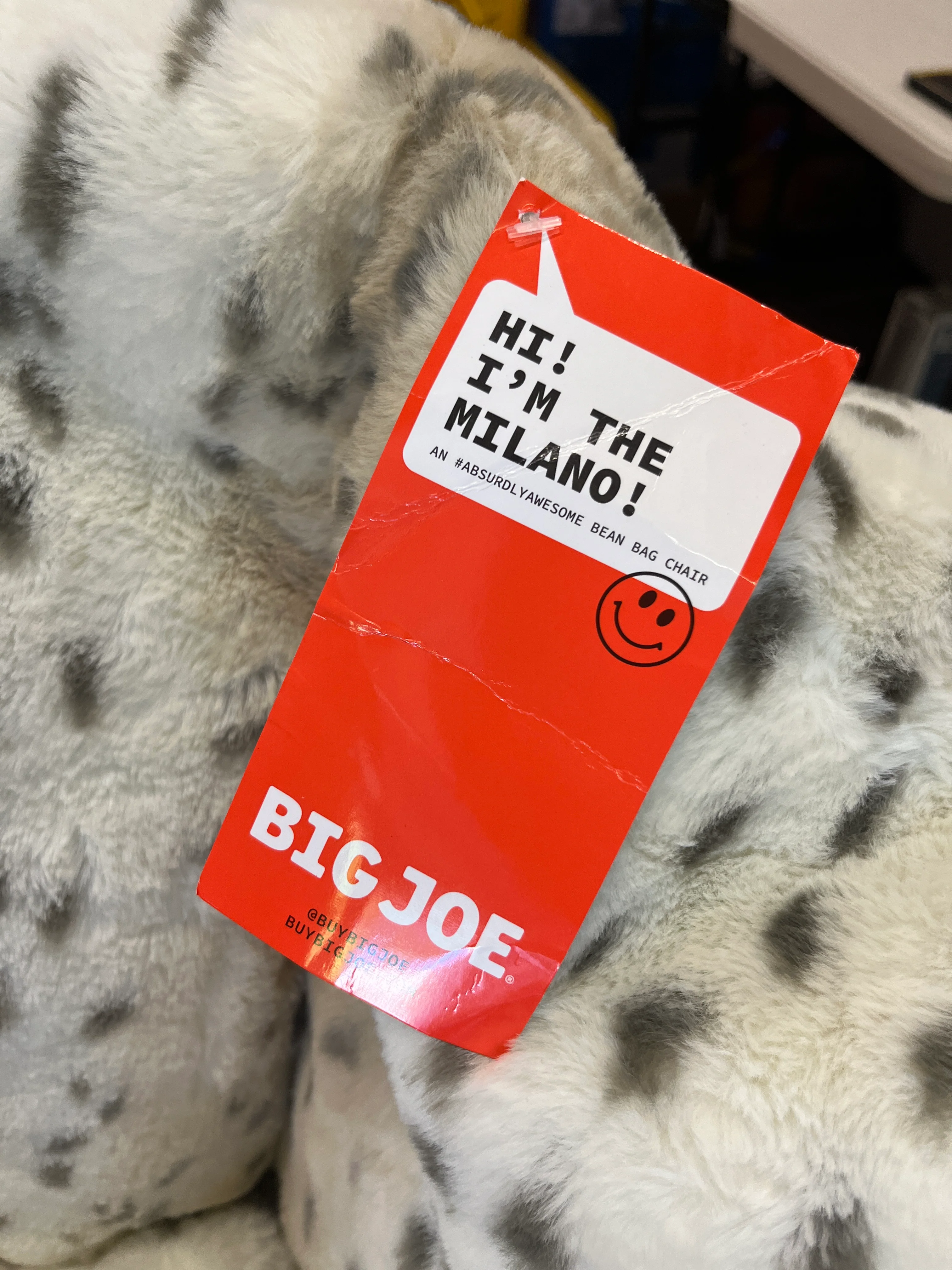 Big Joe Milano Super Soft Leopard Beanbag Chair - Retail $68 - Image 5