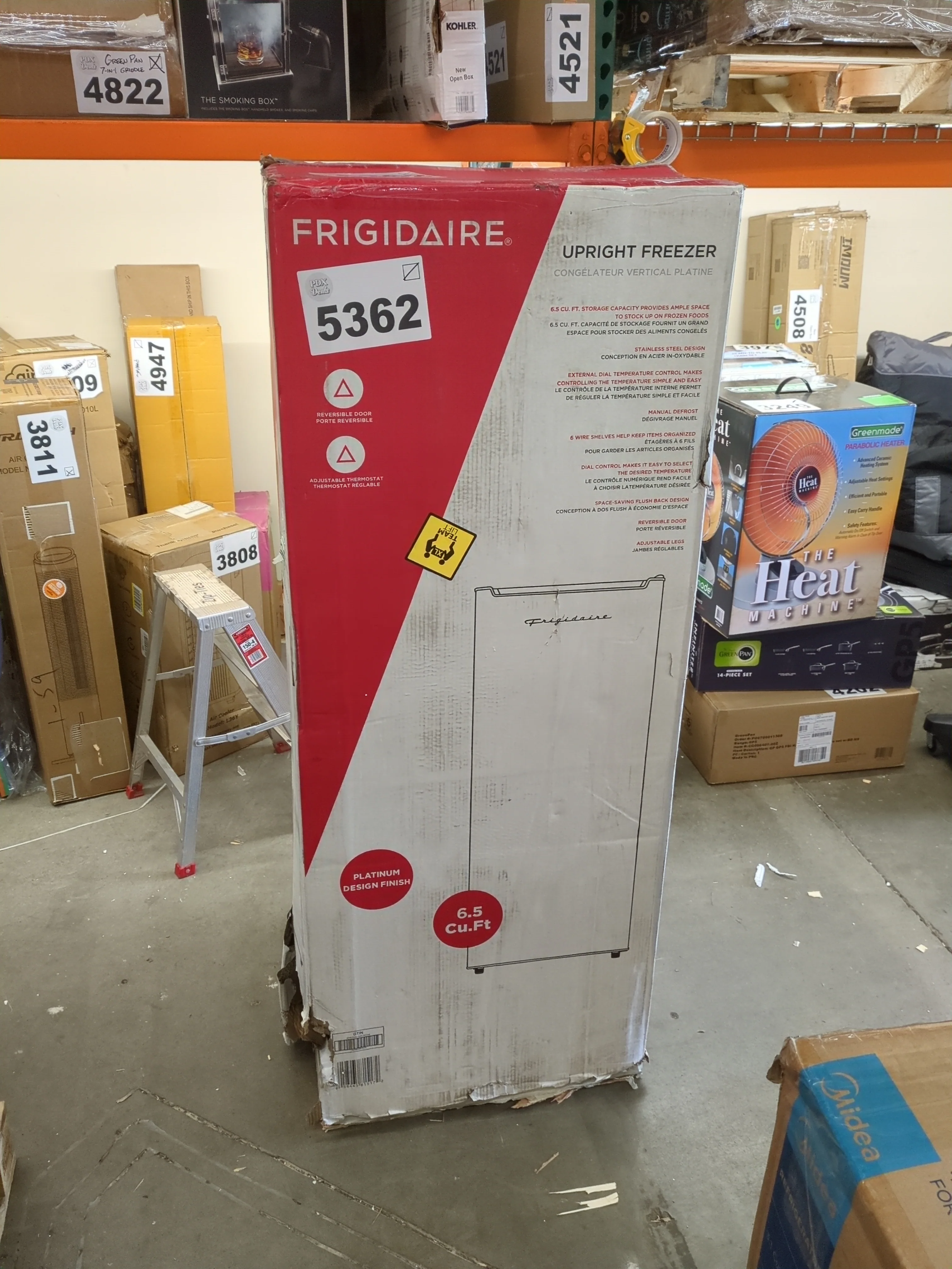 NEW - Frigidaire EFRF696-AMZ Upright Freezer 6.5 cu ft Stainless Platinum Design Series,Silver - Retail $349 - Image 7