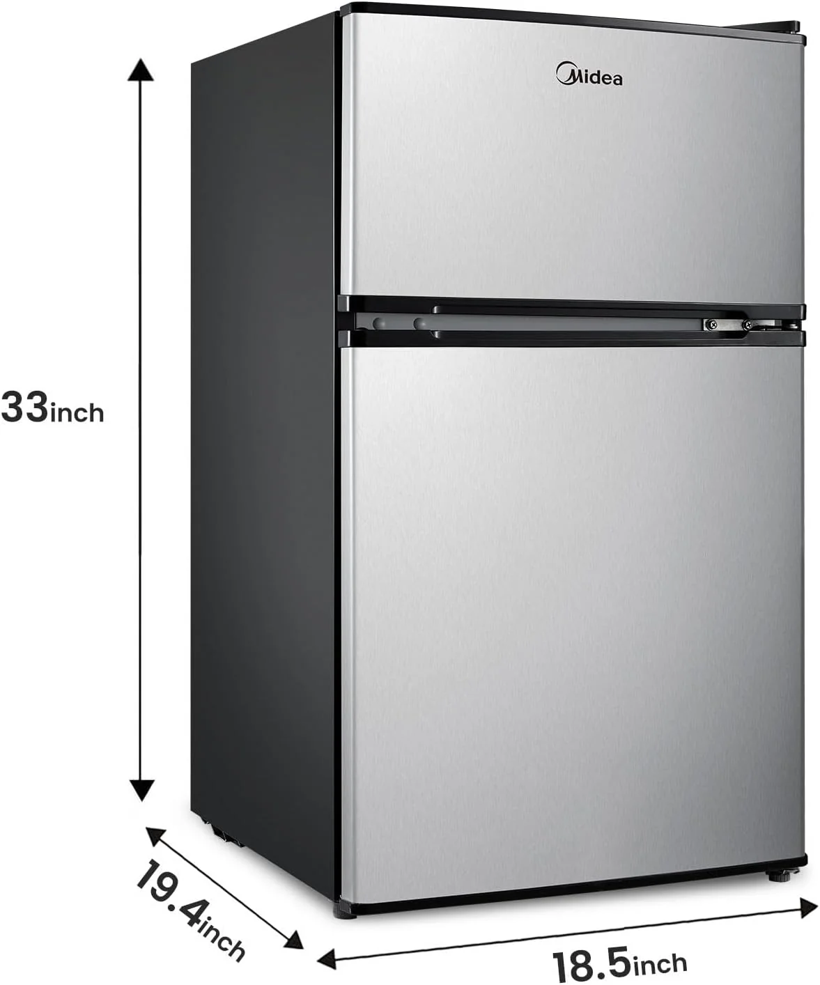 NEW - Midea WHD-113FSS1 Compact Refrigerator, 3.1 cu ft, Stainless Steel - Retail $259 - Image 3