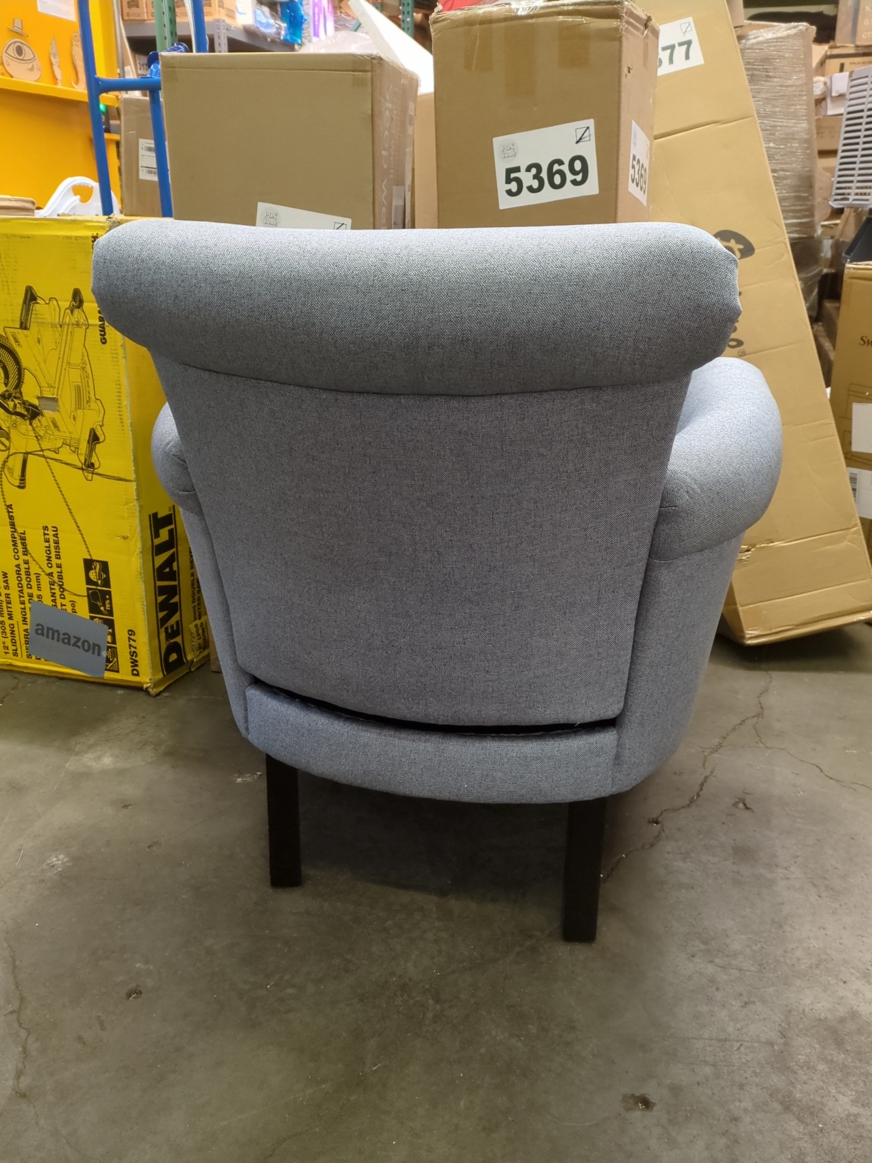 NEW - Christopher Knight Home Brice Vintage Scroll Arm Studded Fabric Club Chair, Steel Blue / Dark Brown - Retail $200 - Image 7