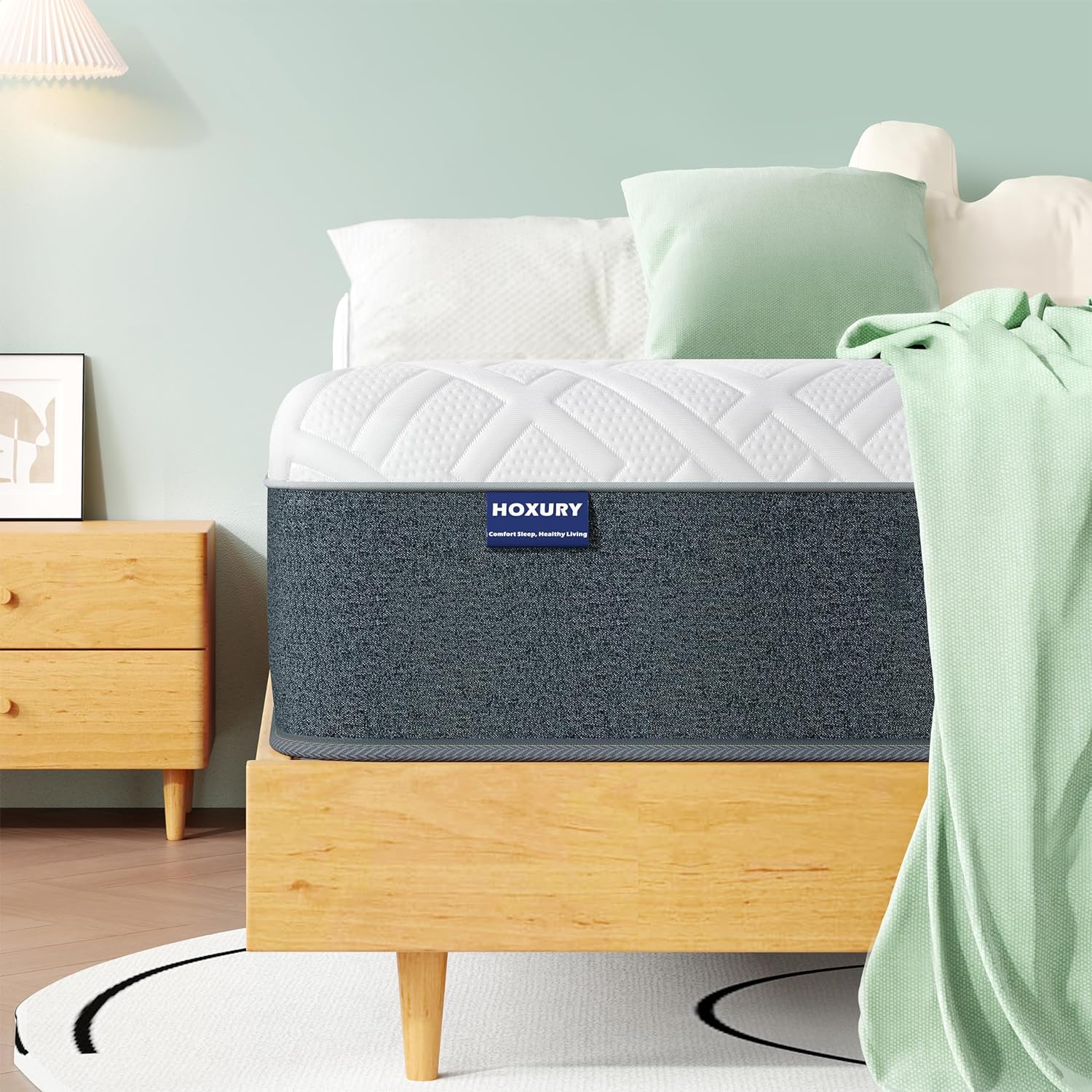 NEW - HOXURY 12 Inch TWIN Green Tea Memory Foam Mattress in a Box, Medium Firm Twin Size Mattress for Cool Sleep & Pressure Relief, CertiPUR-US Certified - Retail $239 - Image 2