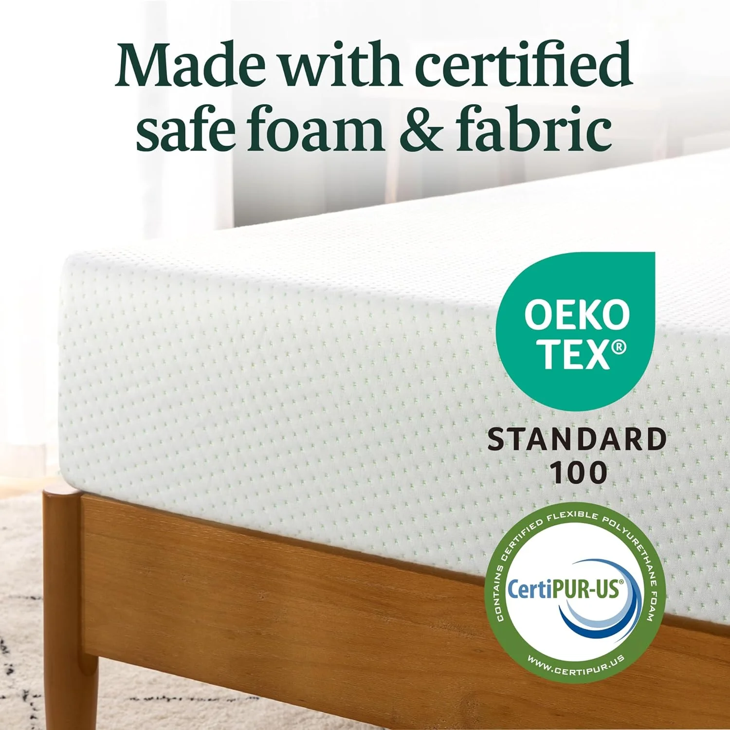 NEW - Zinus Twin 6 Inch Green Tea Memory Foam Mattress [New Version], Fiberglass Free, Medium Firm Feel, Zoned Pressure Relief, Certified Safe Foams & Fabric, Bed-in-A-Box, Twin - Retail $103 - Image 5