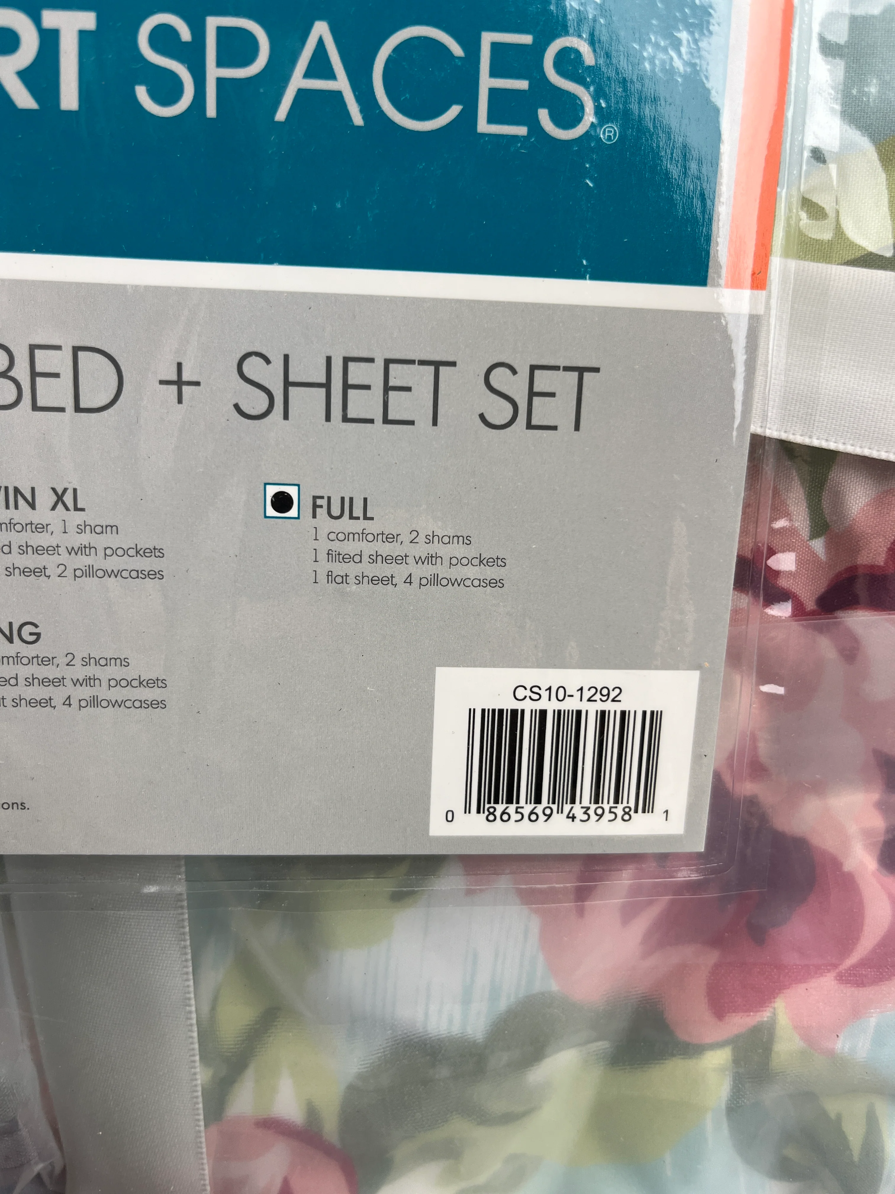 NEW - Comfort Spaces Bed in A Bag FULL - Trendy Casual Design Cozy Comforter with Complete Sheet Set with Side Pocket, All Season Cover, Matching Shams, Natalie, Floral Blue 9 Piece - Retail $56 - Image 8