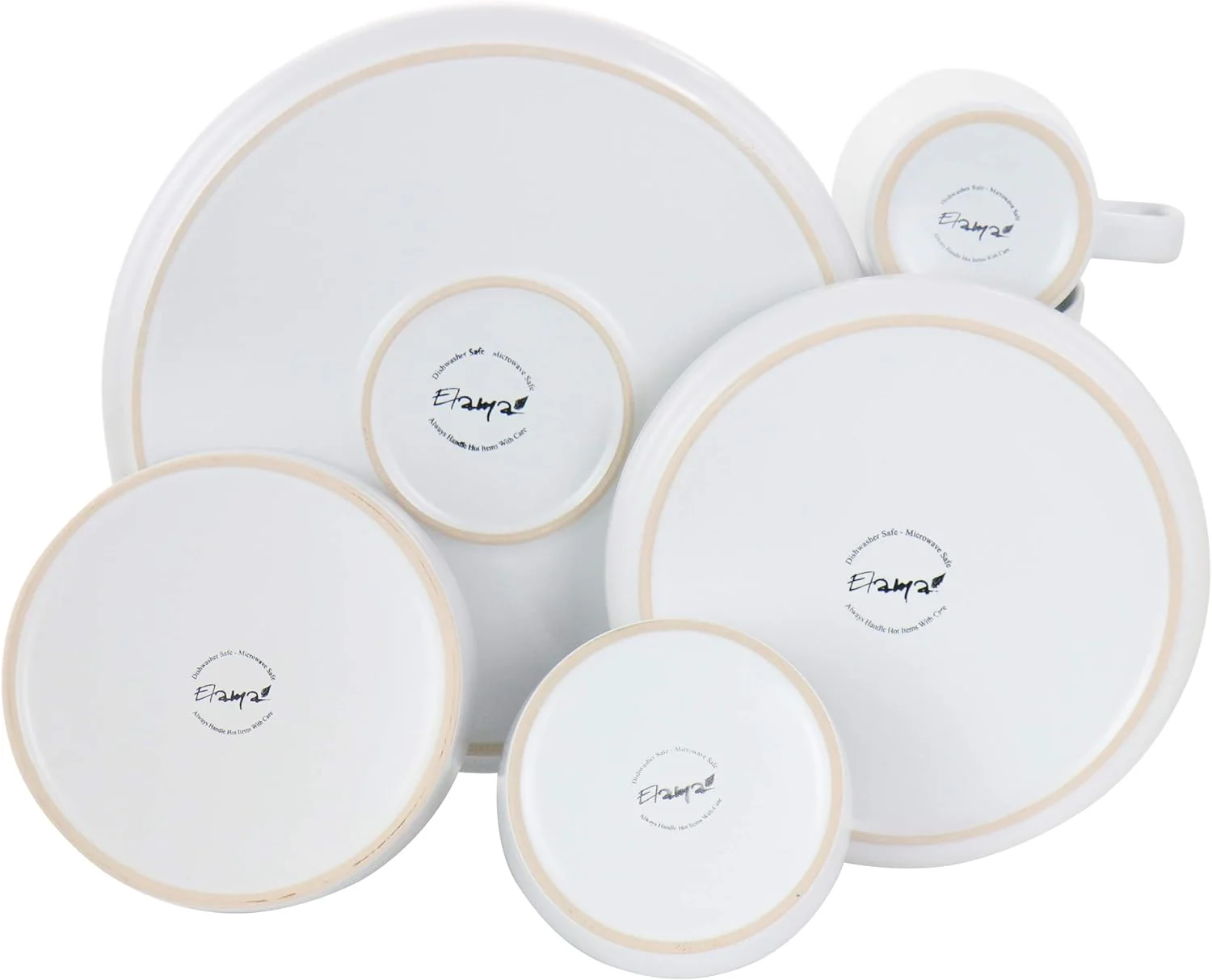 NEW - Elama Luxmatte Dinnerware Set, 20 Piece, White - Retail $49 - Image 2