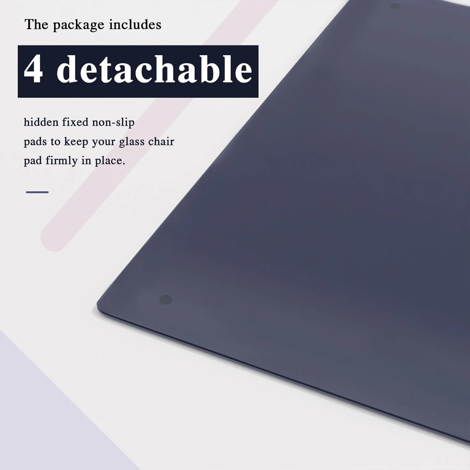 NEW - GlasFlength Office Chair Mat for Carpet Tempered Glass Chair Mat for Carpet Desk Chair Mat Floor Mat for Office Chair On Carpet Mat for Office Chair On Carpet (36" x 36" x 1/4", Grey) - Retail $38 - Image 2