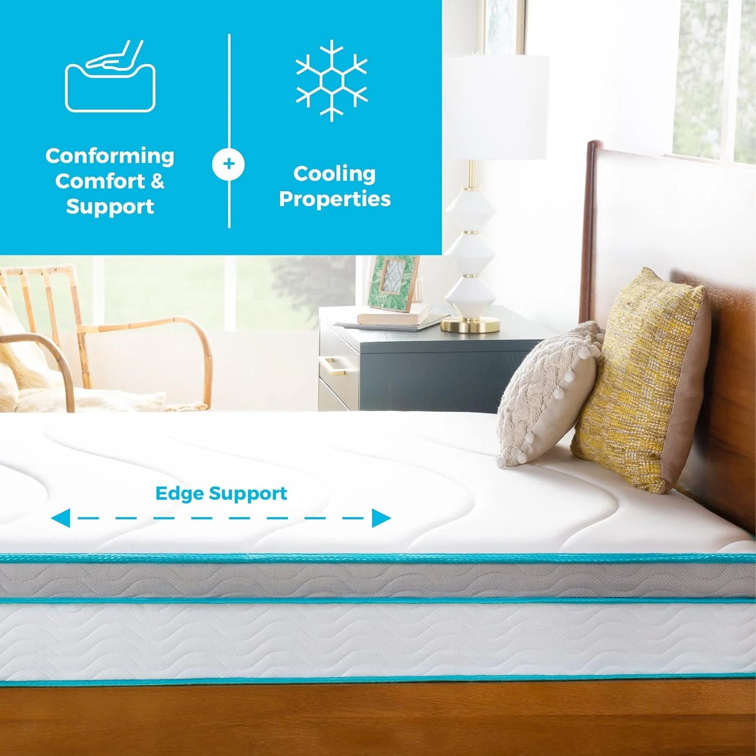 NEW - Linenspa KING 12 Inch Memory Foam and Spring Hybrid Mattress - Medium Plush Feel - Bed in a Box - Pressure Relief and Adaptive Support - Breathable - Cooling - Primary Bedroom - King Size - Retail $449 - Image 3