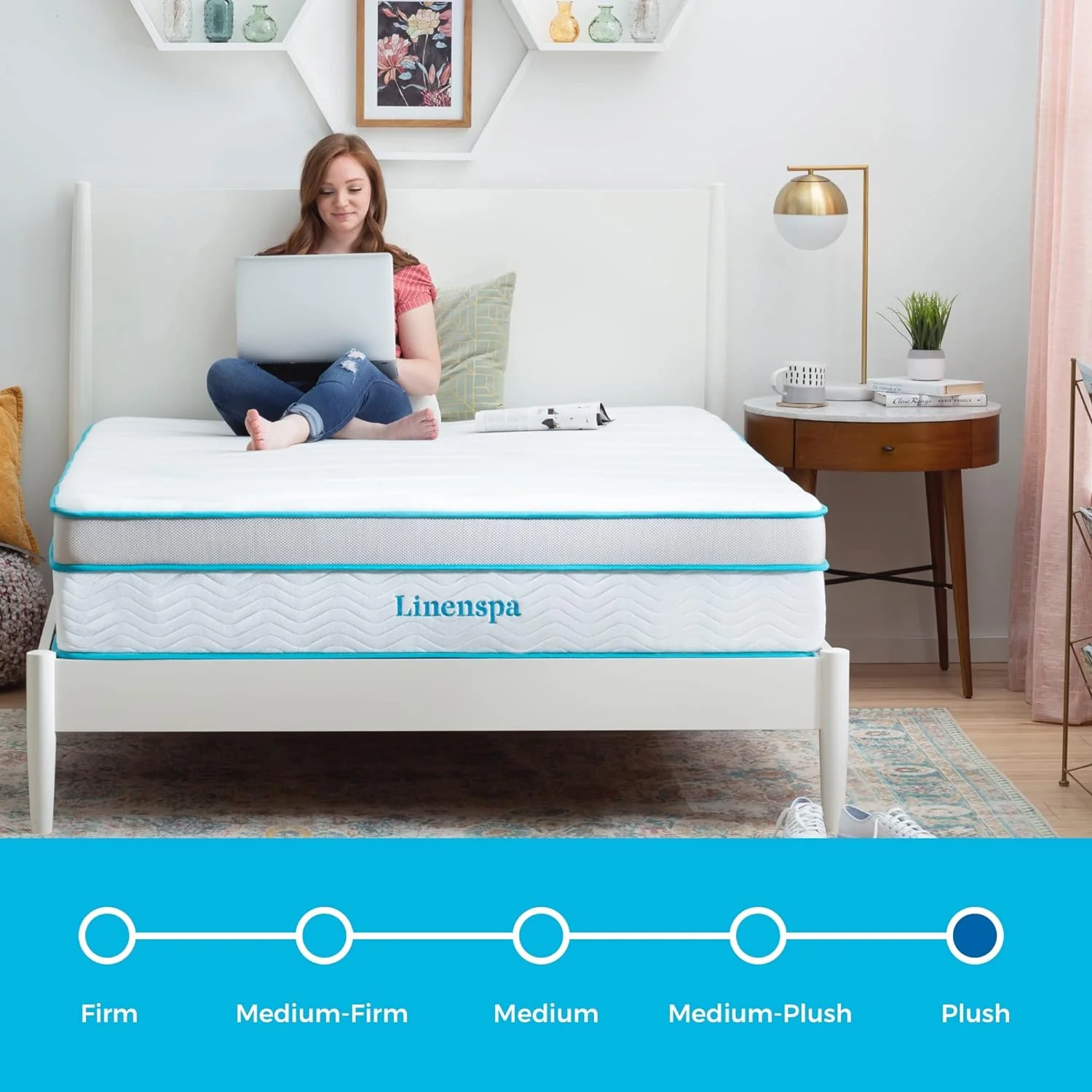 NEW - Linenspa KING 12 Inch Memory Foam and Spring Hybrid Mattress - Medium Plush Feel - Bed in a Box - Pressure Relief and Adaptive Support - Breathable - Cooling - Primary Bedroom - King Size - Retail $449 - Image 5