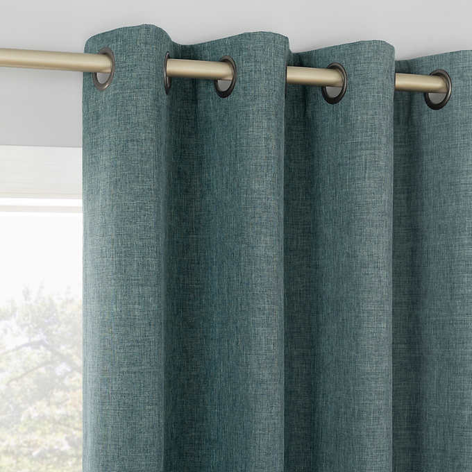 NEW - Sun Zero Teal Pratt Tonal Texture Fleece Insulated 100% Blackout Window Curtains, 2-pack - Retail $39 - Image 3