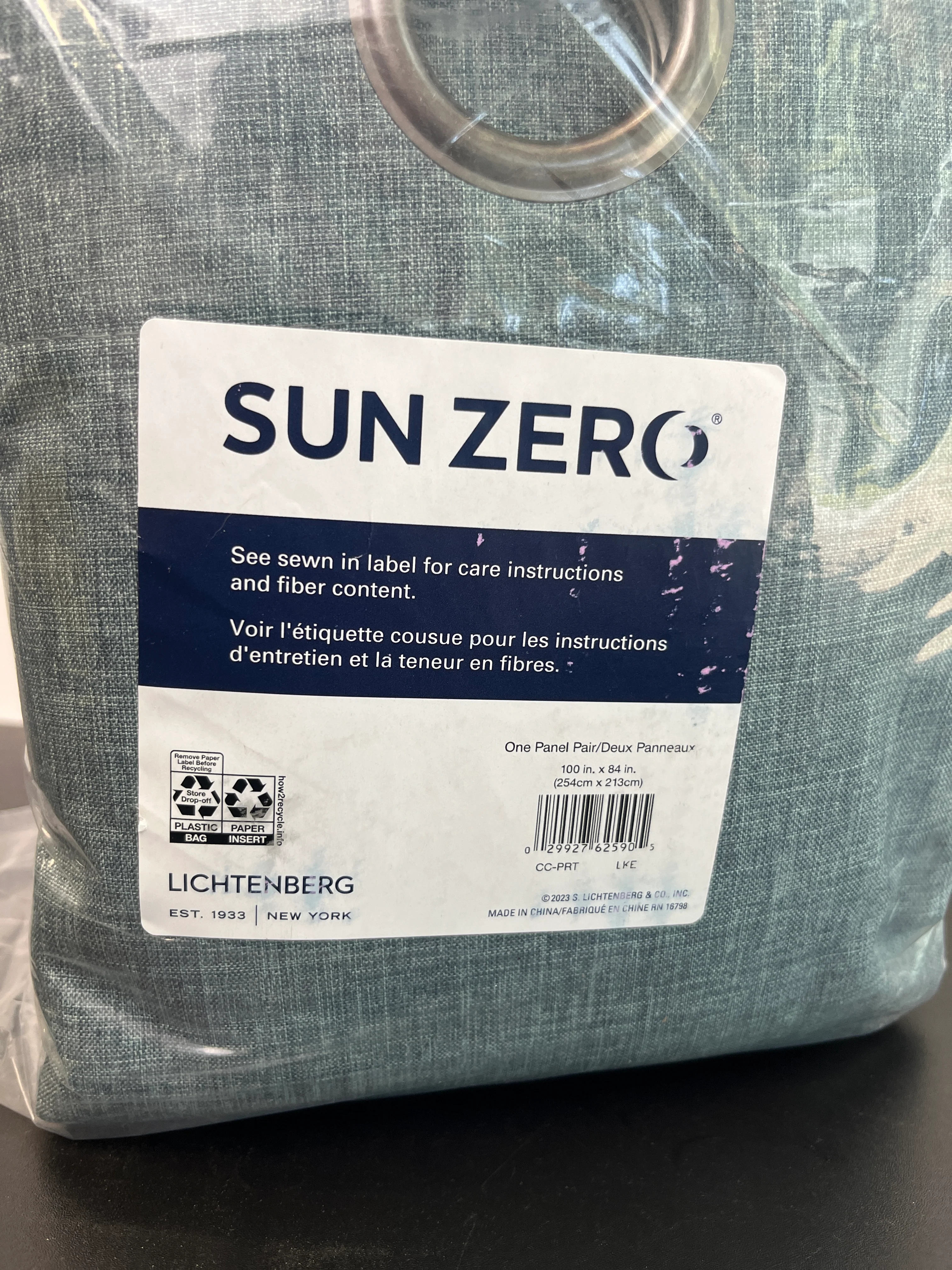 NEW - Sun Zero Teal Pratt Tonal Texture Fleece Insulated 100% Blackout Window Curtains, 2-pack - Retail $39 - Image 7